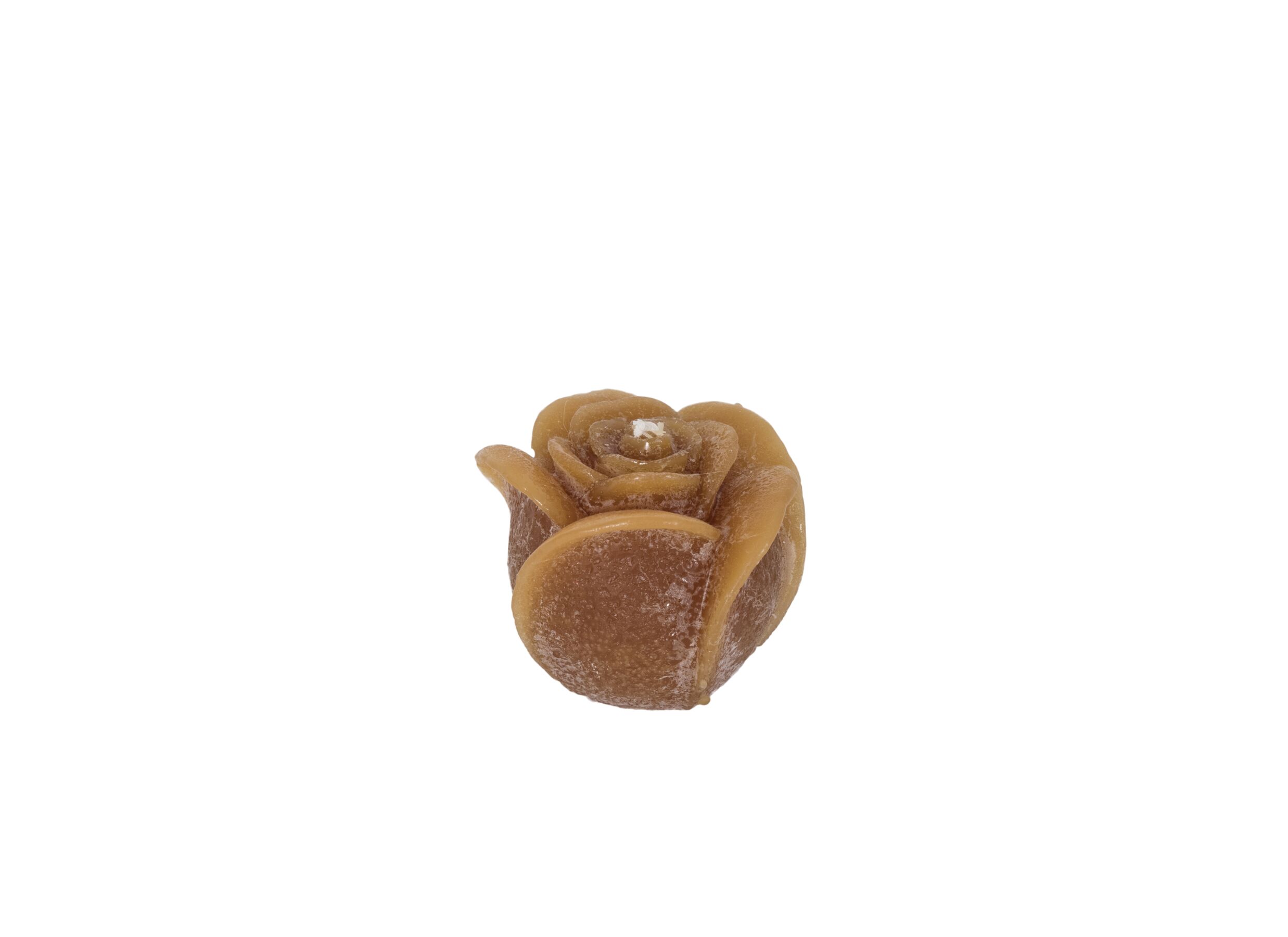 Kaars Roses Sculptures S Ø8 - Bougie Roses Sculptures S Ø8,50x6,50cm - rustique - cognac