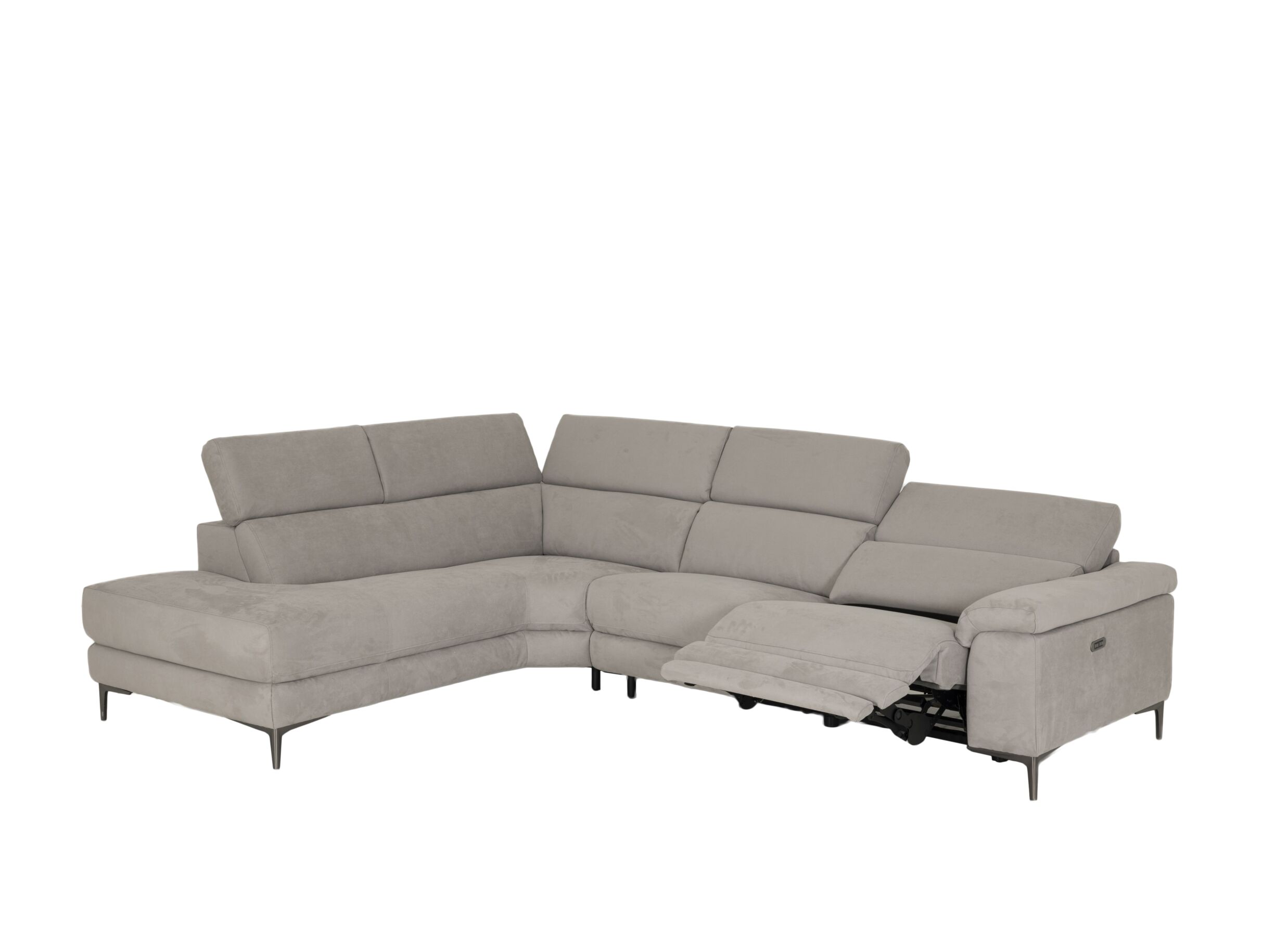 Overzichtsfoto - Hoeksalon Cell 295x232cm - stof - grijs met relax