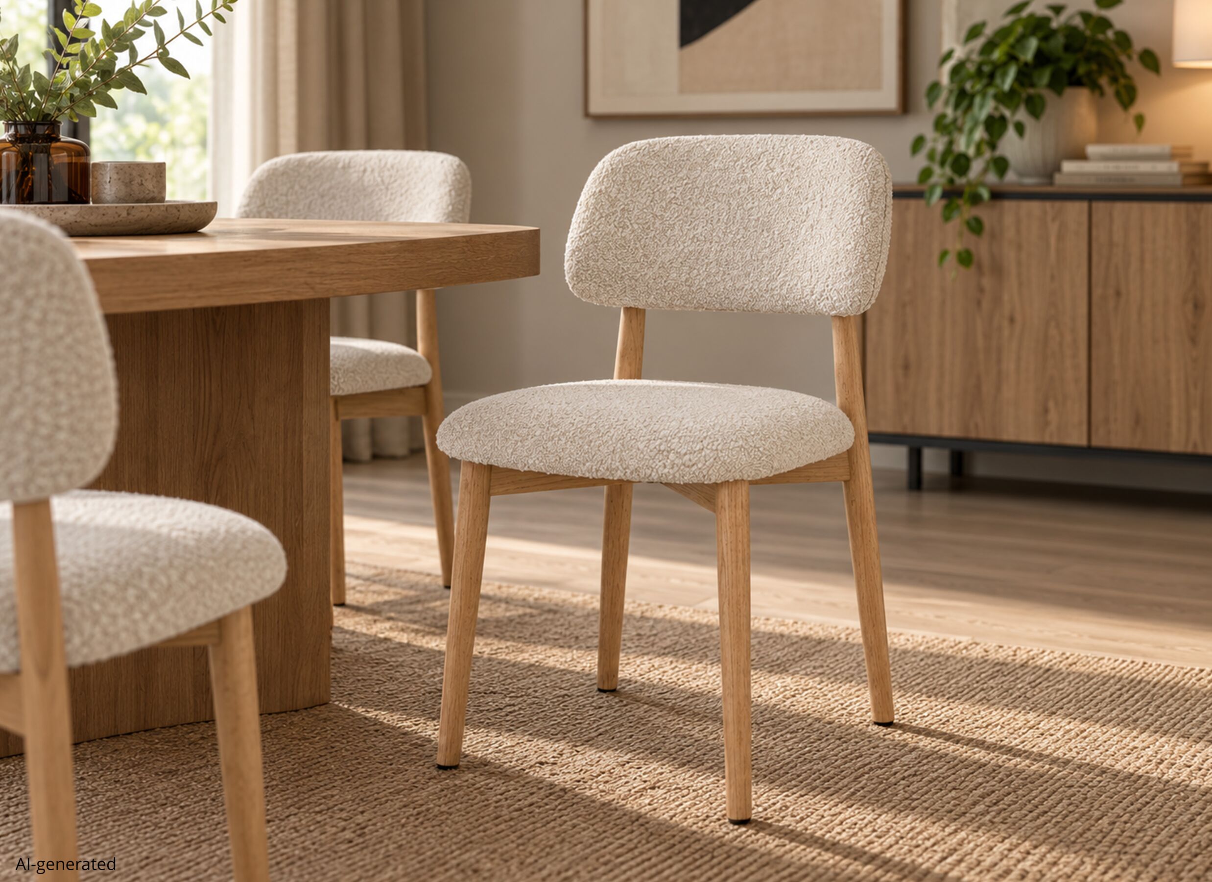 AI Generated - Stoel Nemo 50x48x78cm - polyestervezel - beige