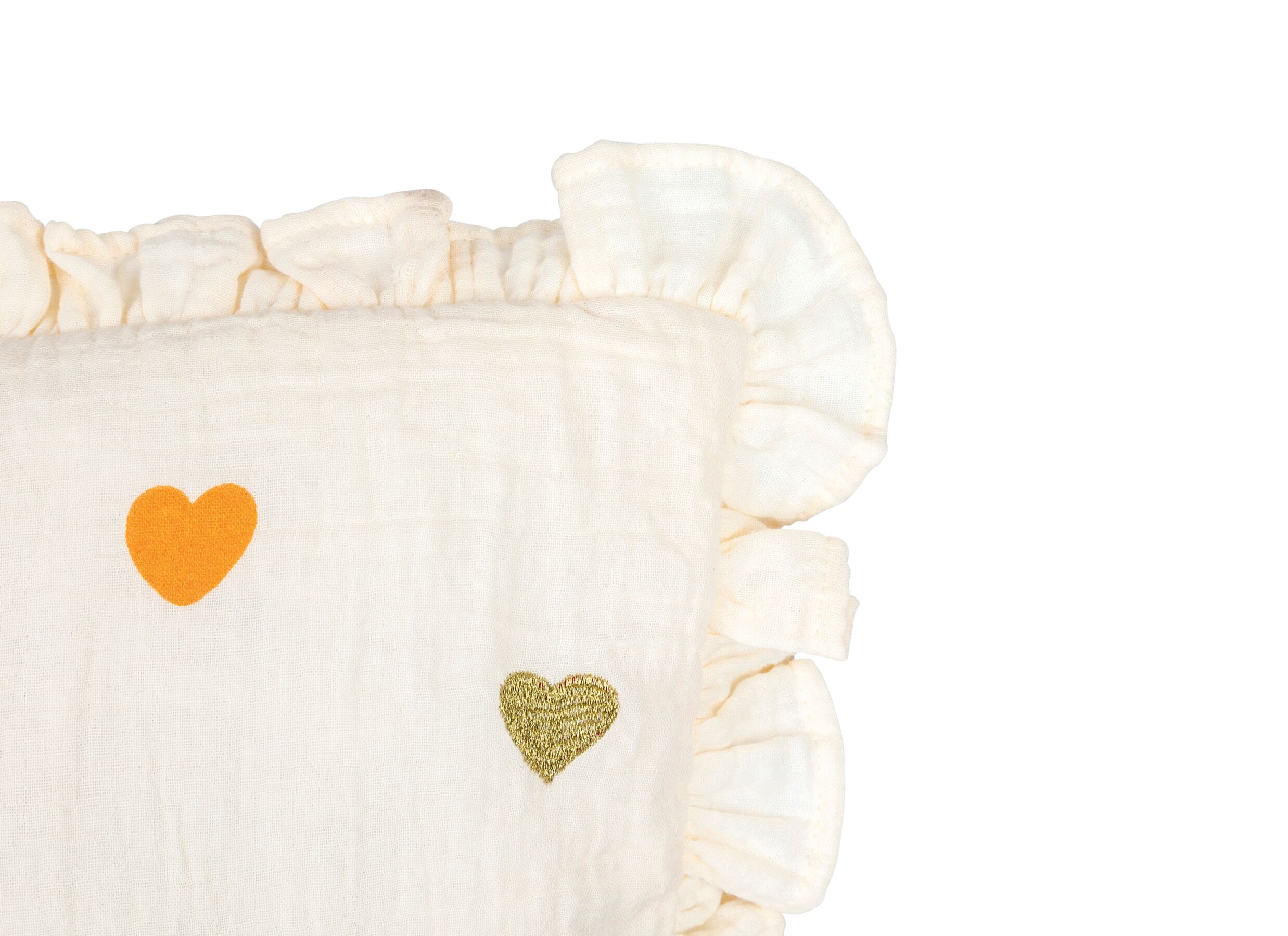 Detail - Coussin Amour 40x40cm - coton & polyester - blanc