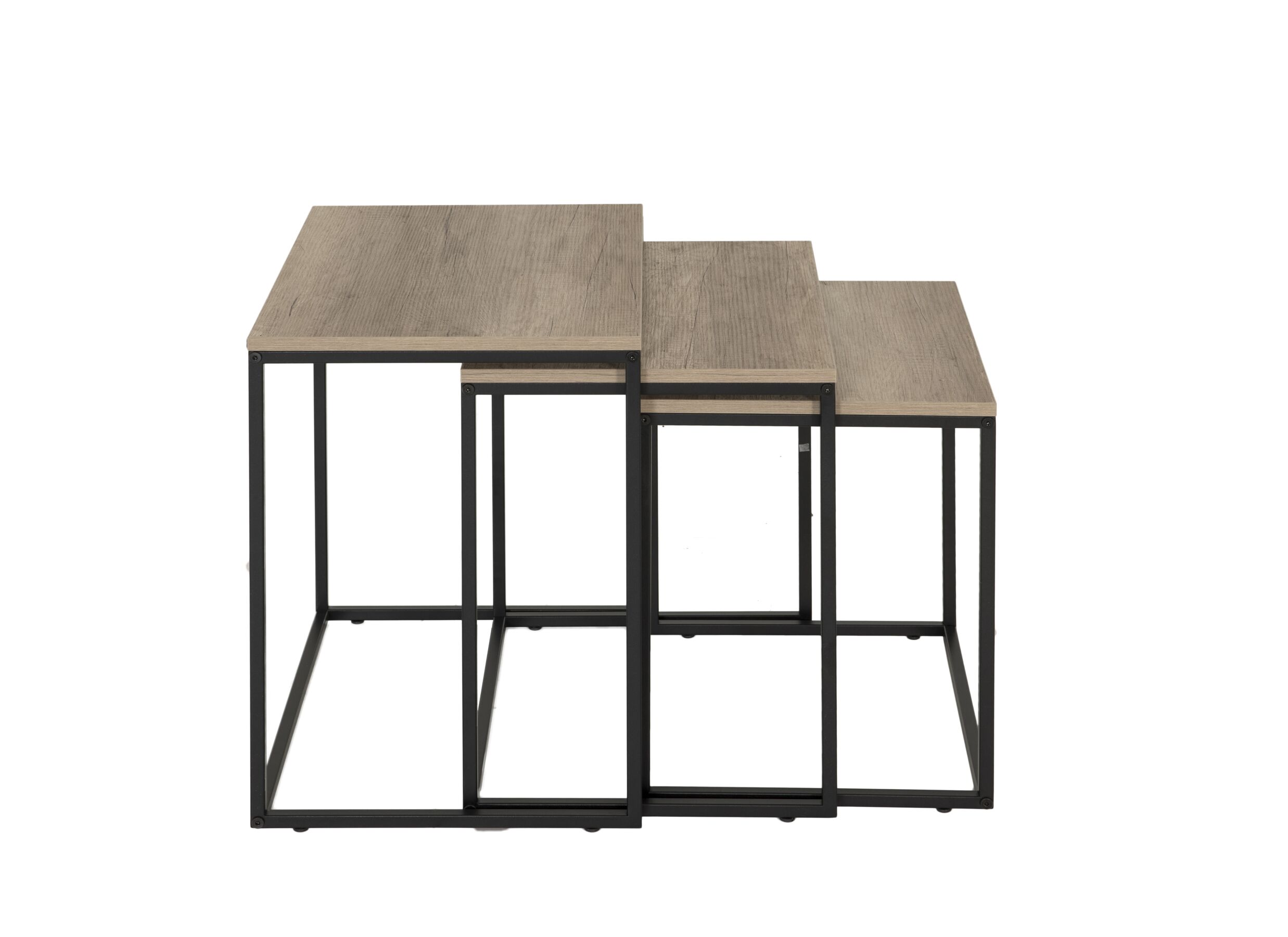 Bijzettafel Victorius 55x40cm - melamine - bruin set van 3