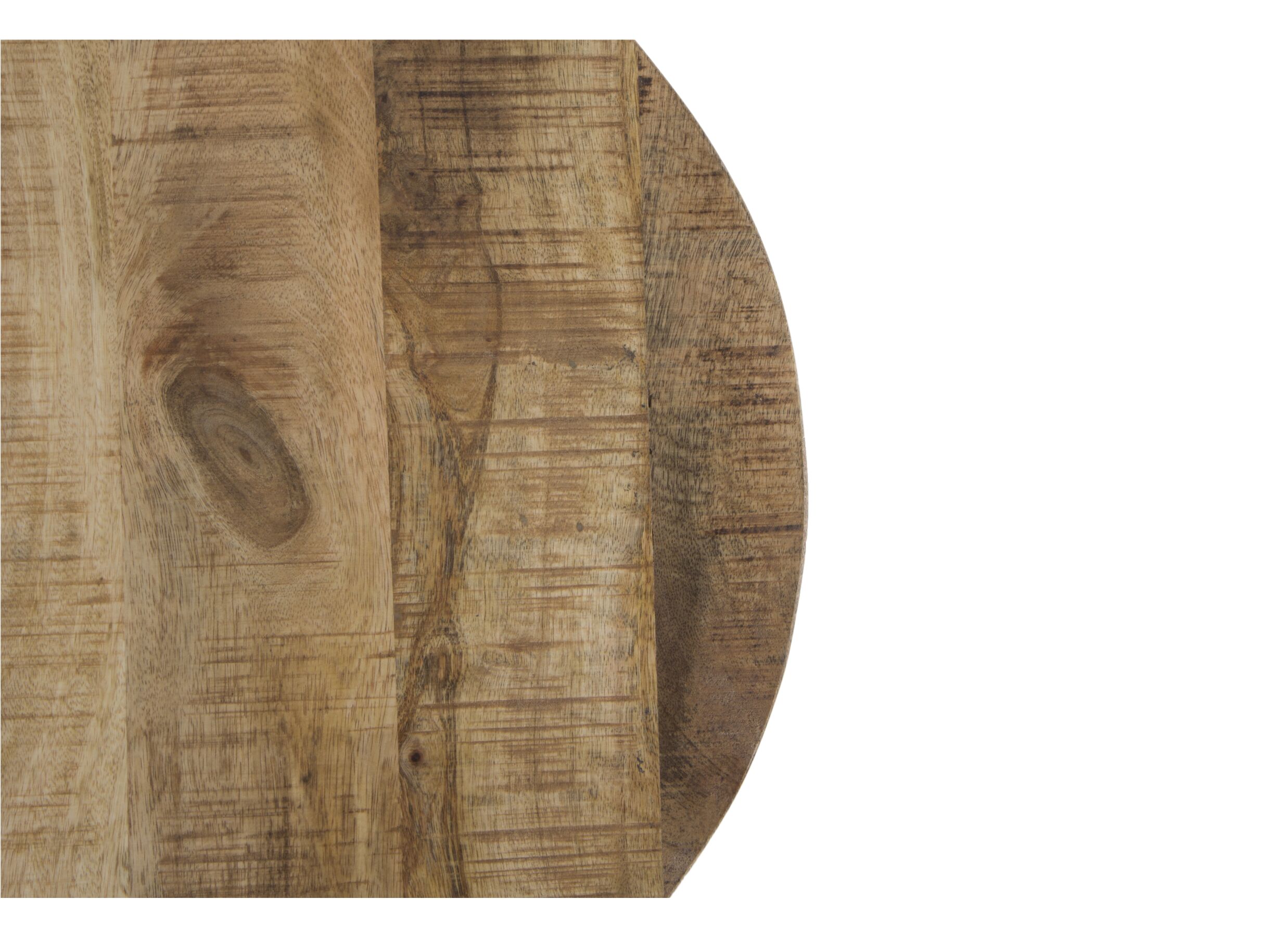 Table d'appoint Half Moon lot de 2 - manguier massif & métal - naturel