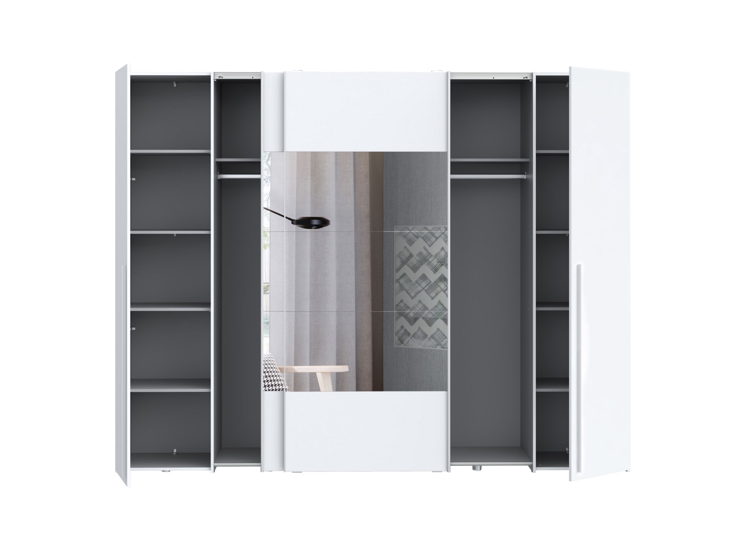 Indeling - Kleerkast Narago 270cm - decor - wit