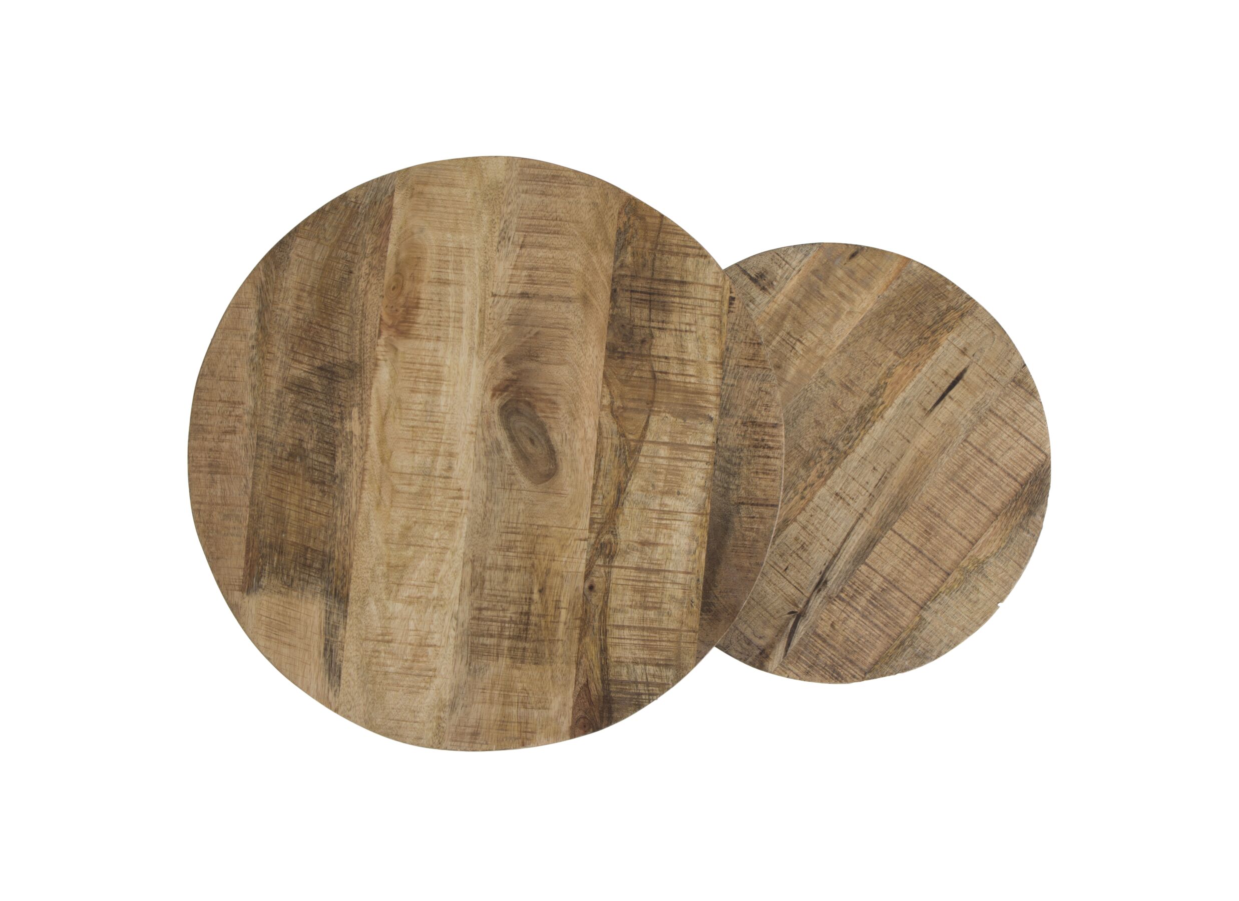 Table d'appoint Half Moon lot de 2 - manguier massif & métal - naturel