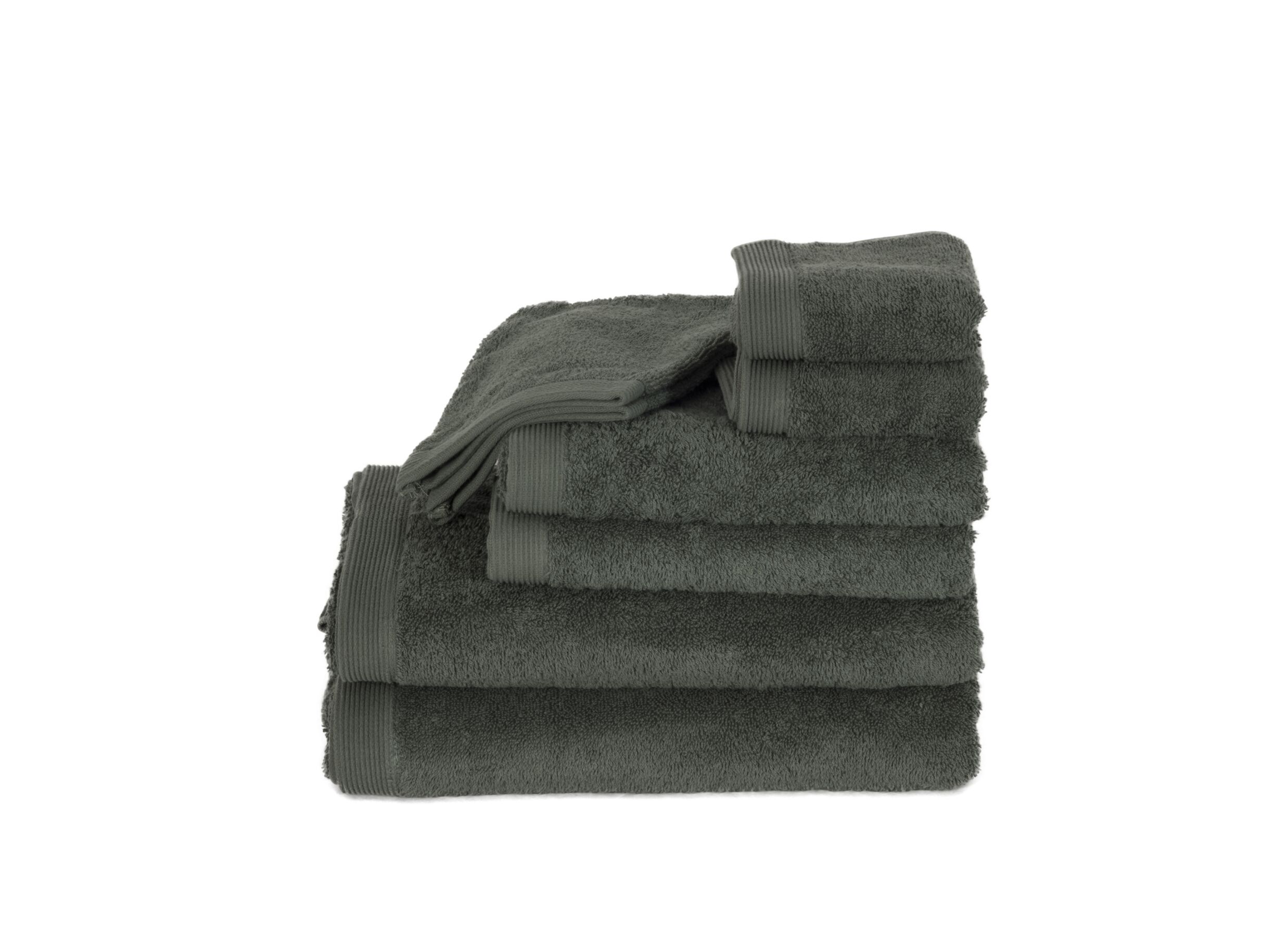 Photo ensemble - Serviette de bain Flora 50x100cm - coton - eucalyptus