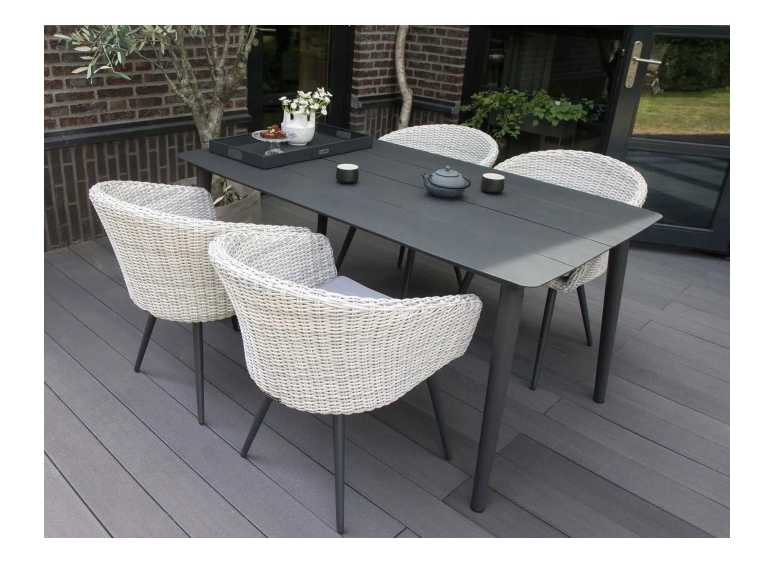 Sfeerfoto - Tuintafel Shore 180x90cm - aluminium - antraciet