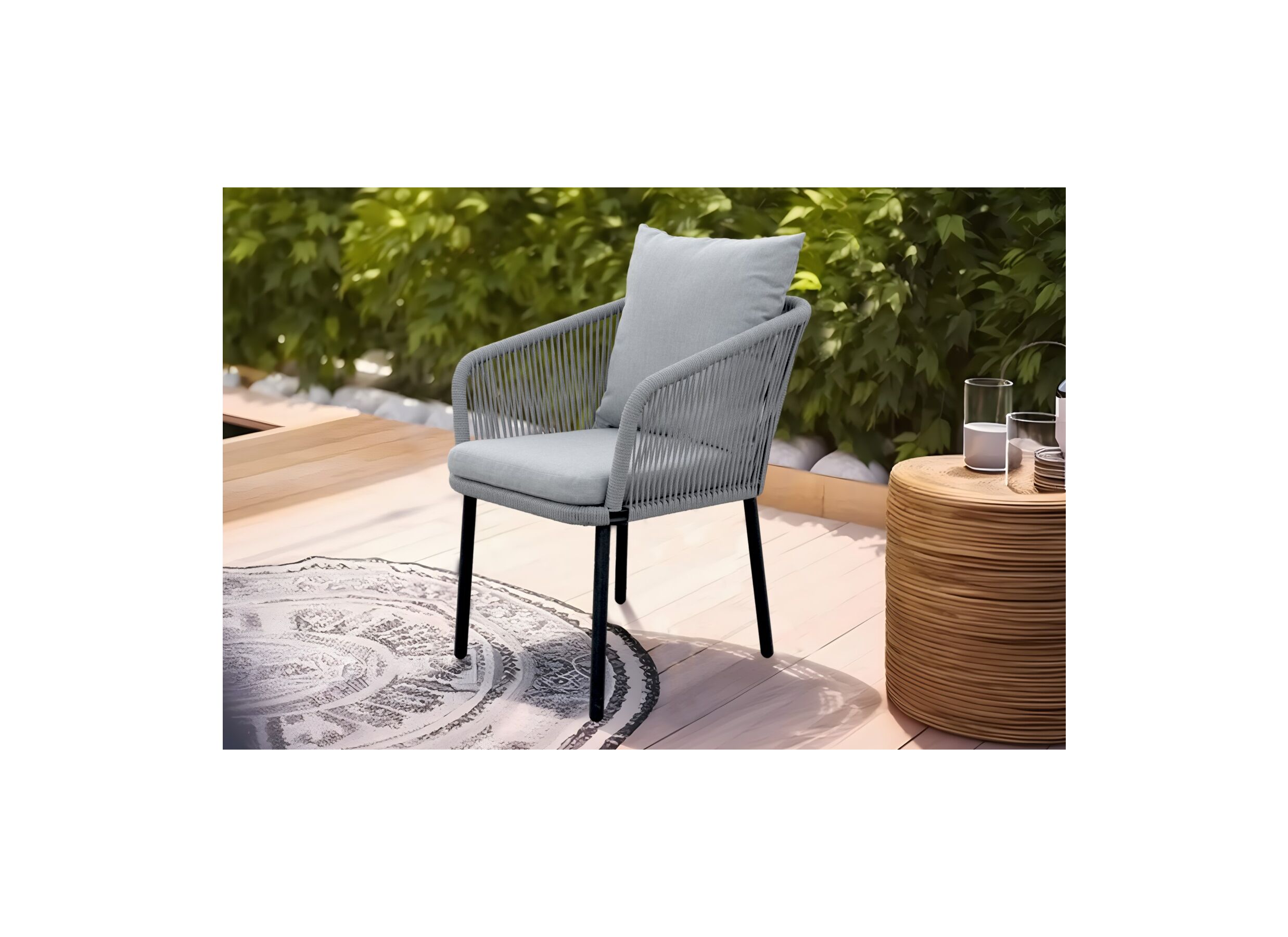 Chaise de jardin Narva métal/fissu gris