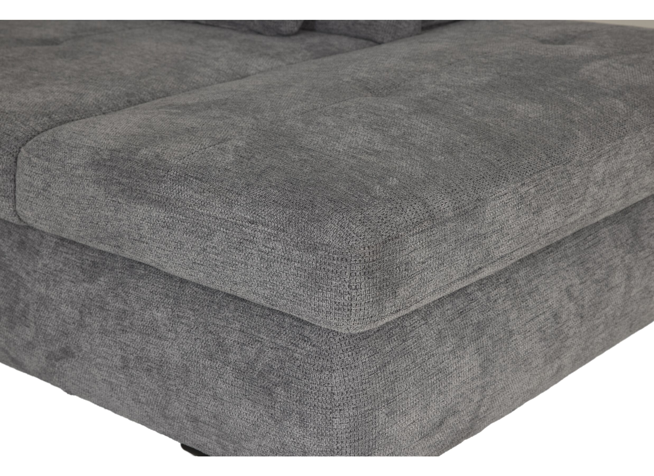 Hoeksalon Artus 371x260cm - stof - grijs met bedfunctie en opbergruimte