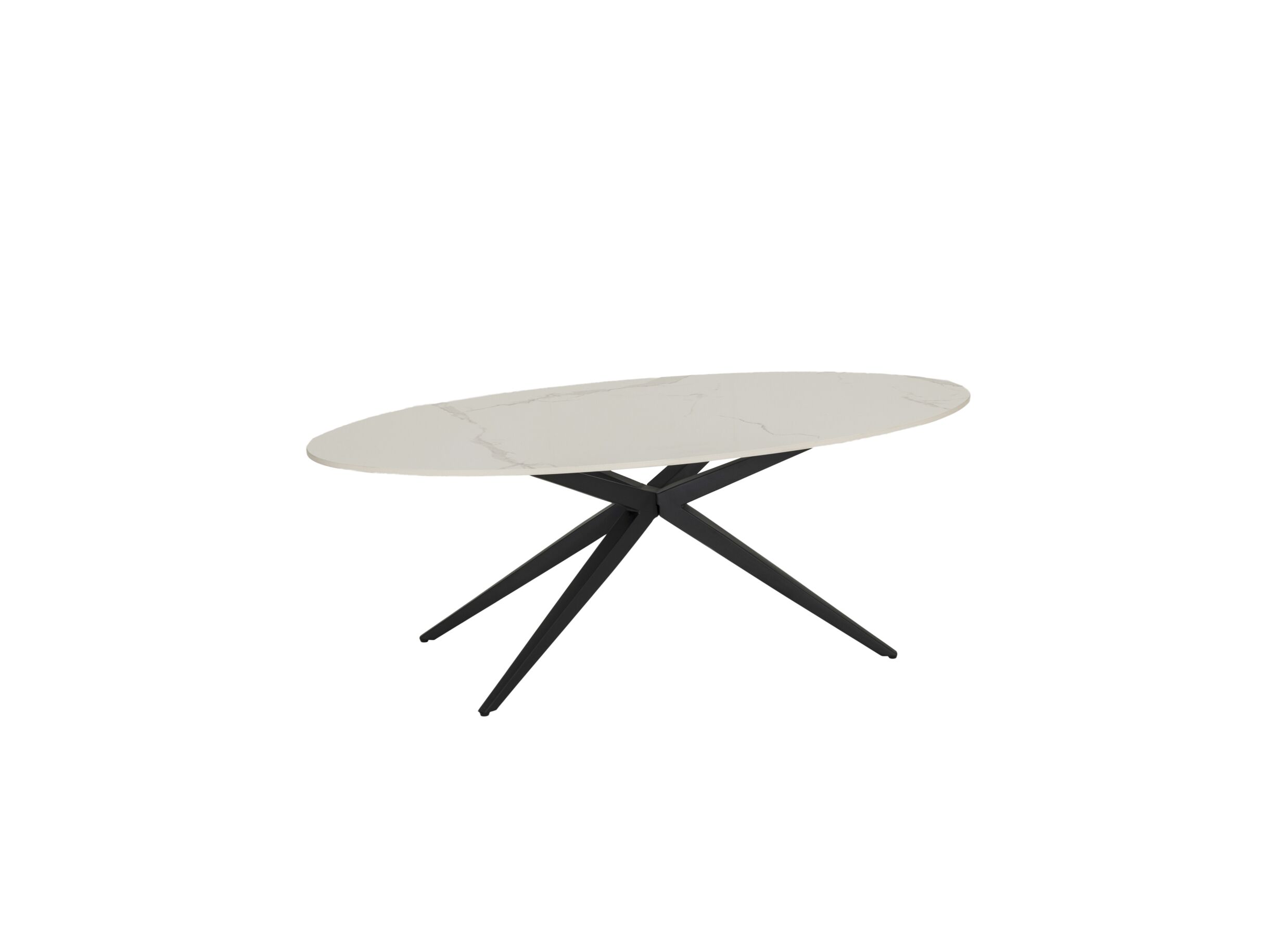 Plus Important - Table basse 65x130cm - céramique & métal - blanc