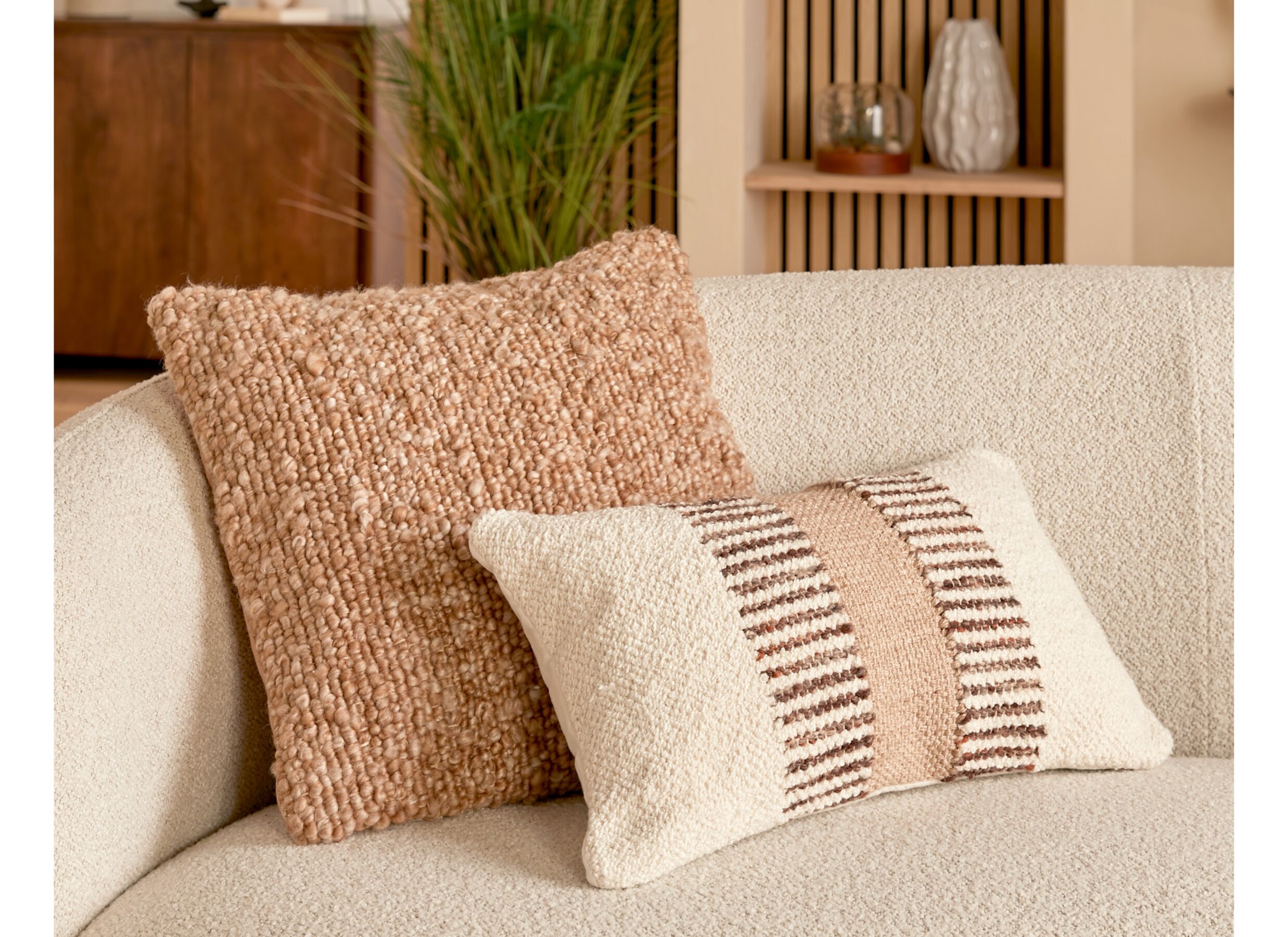 Sfeerfoto - Kussen Striscia 30x50cm - jute - beige