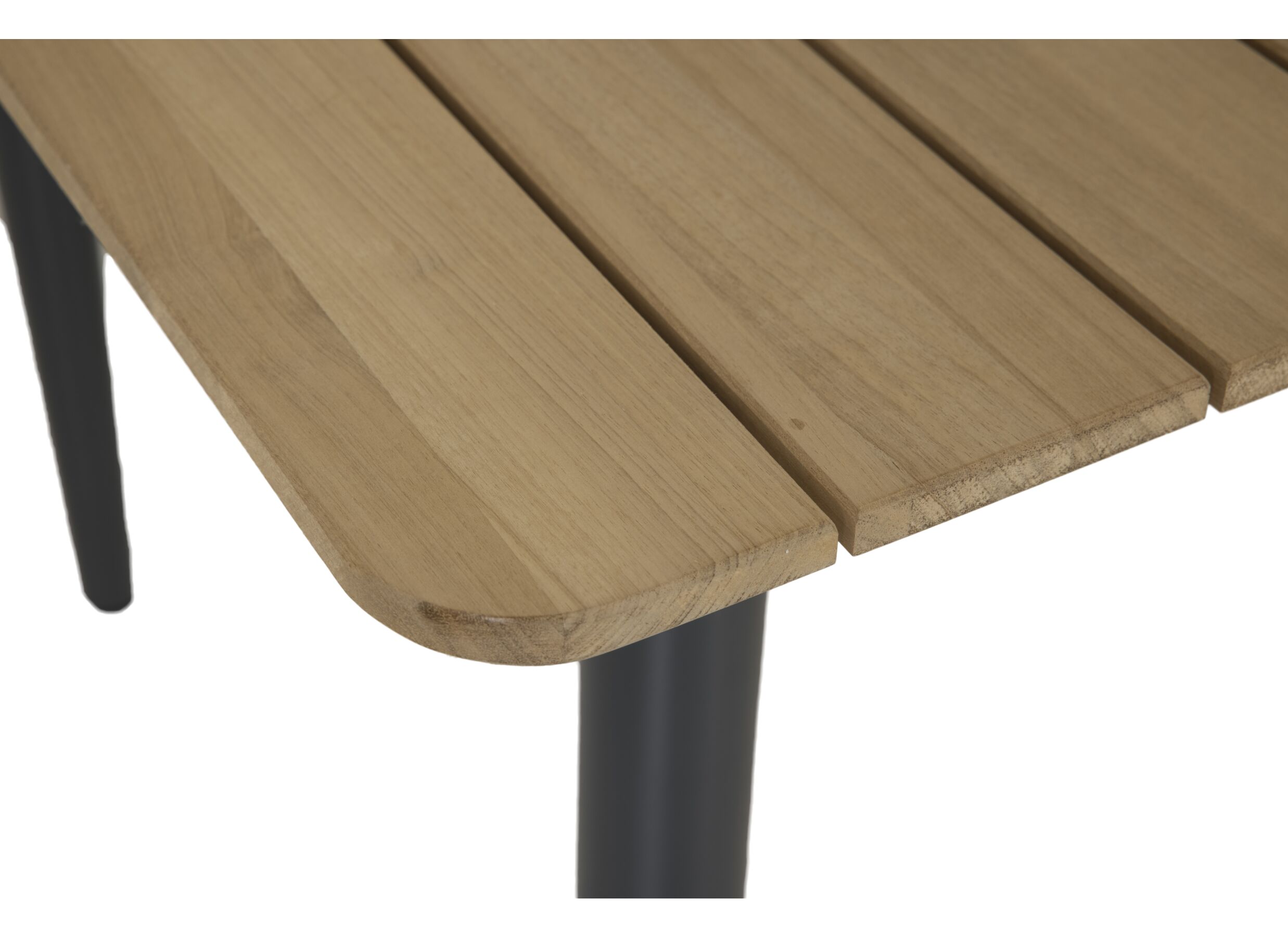 Detail - Table Brisk 220x100cm - teck massif & aluminium - naturel