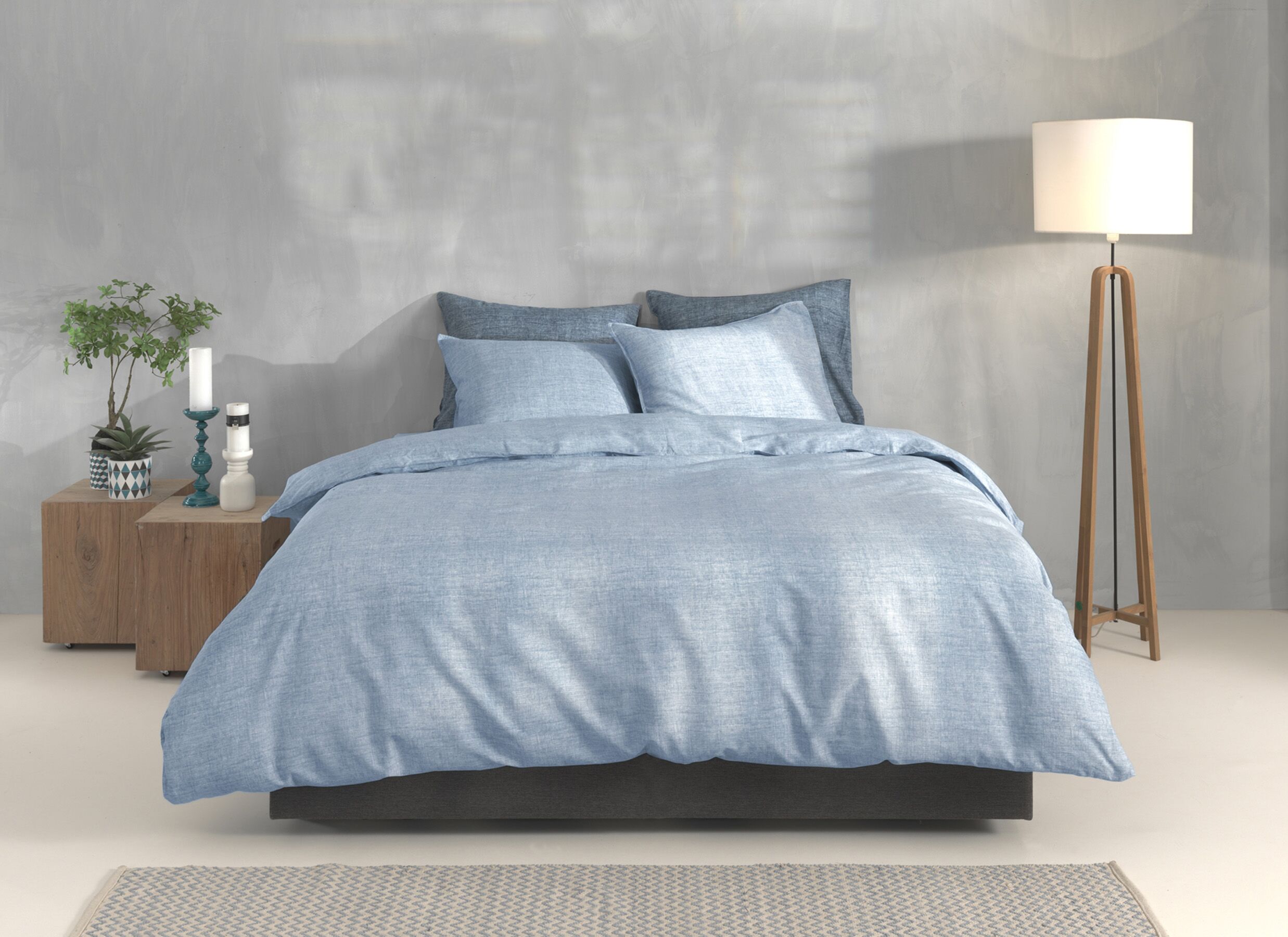 Foto ambiance - Housse de couette Zohome 240x220cm - coton - sky blue