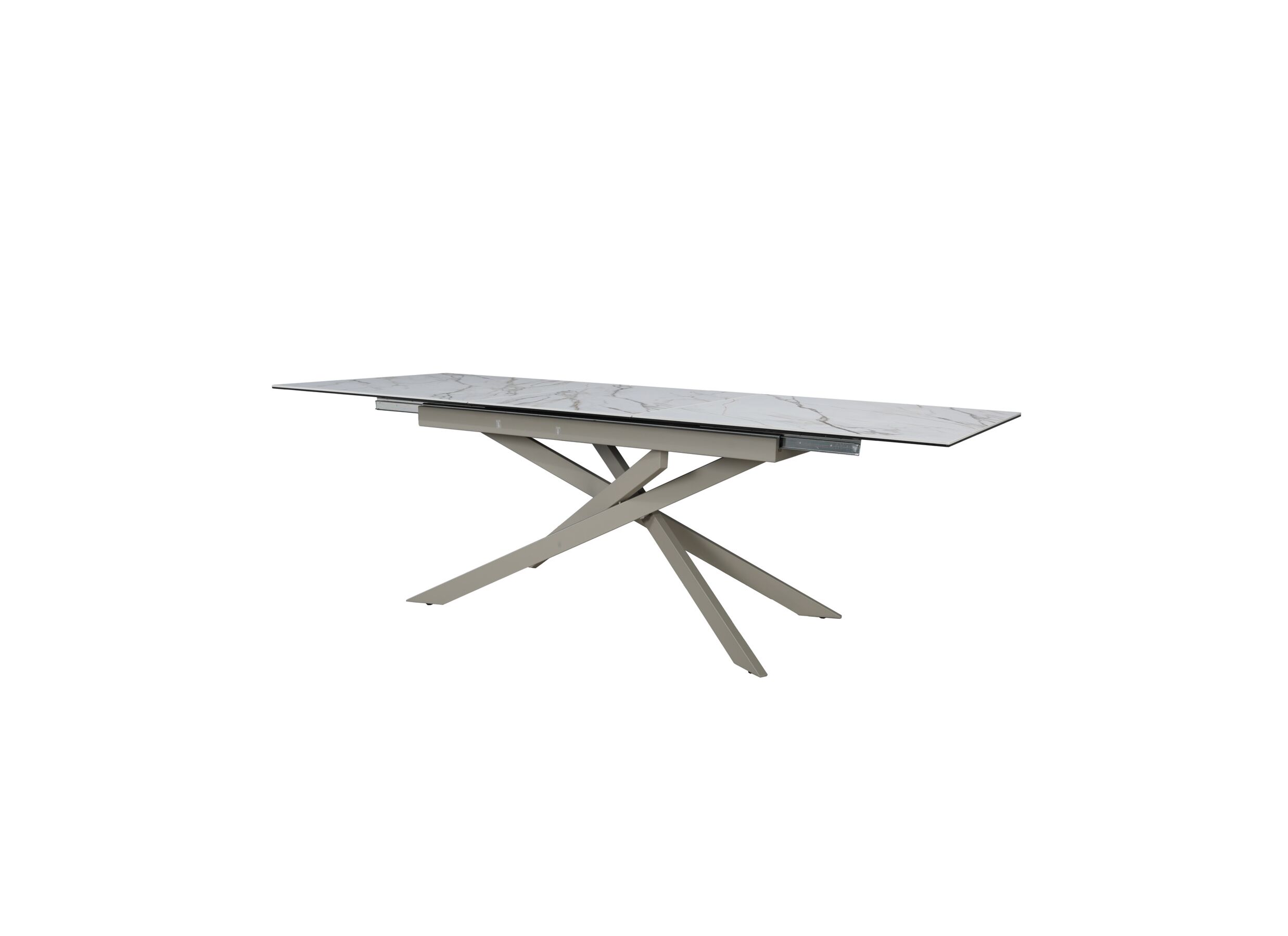 Aperçu - Table Gantia 180/240x90x76cm - céramique & verre - blanc or noir