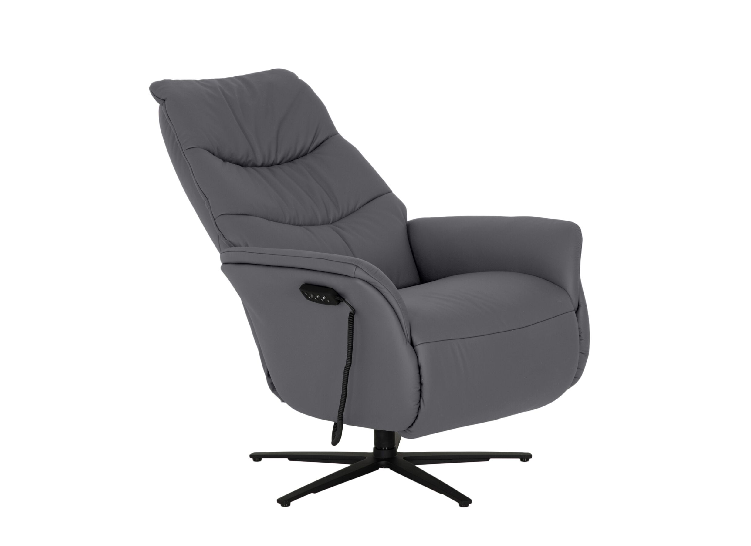 Aperçu - Fauteuil relax 7051.57V+Z6 électrique – cuir – gris avec grande hauteur et profondeur d’assise