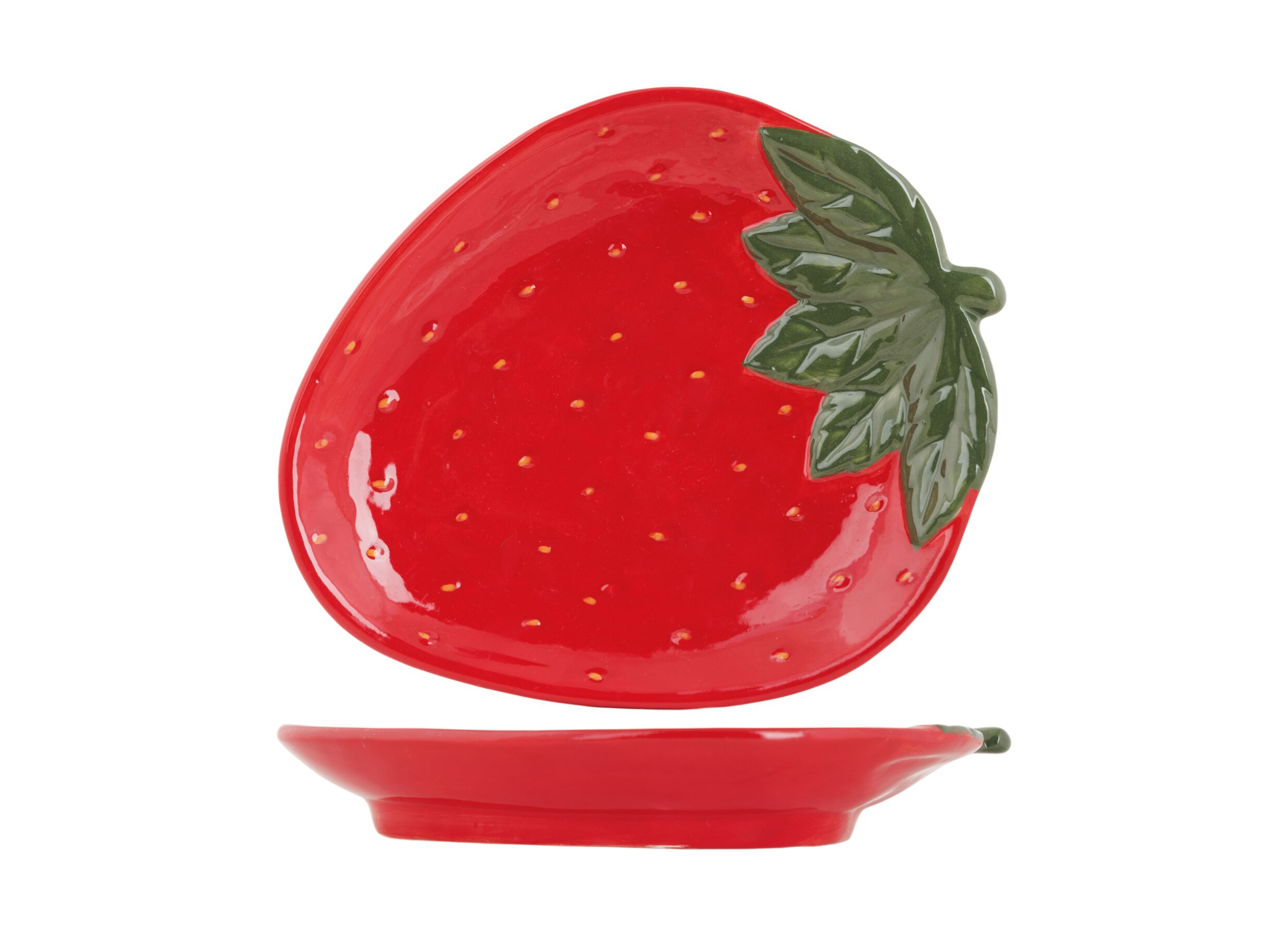 Aperçu - Plat Strawberry 20,8x17x2,7cm - céramique - rouge
