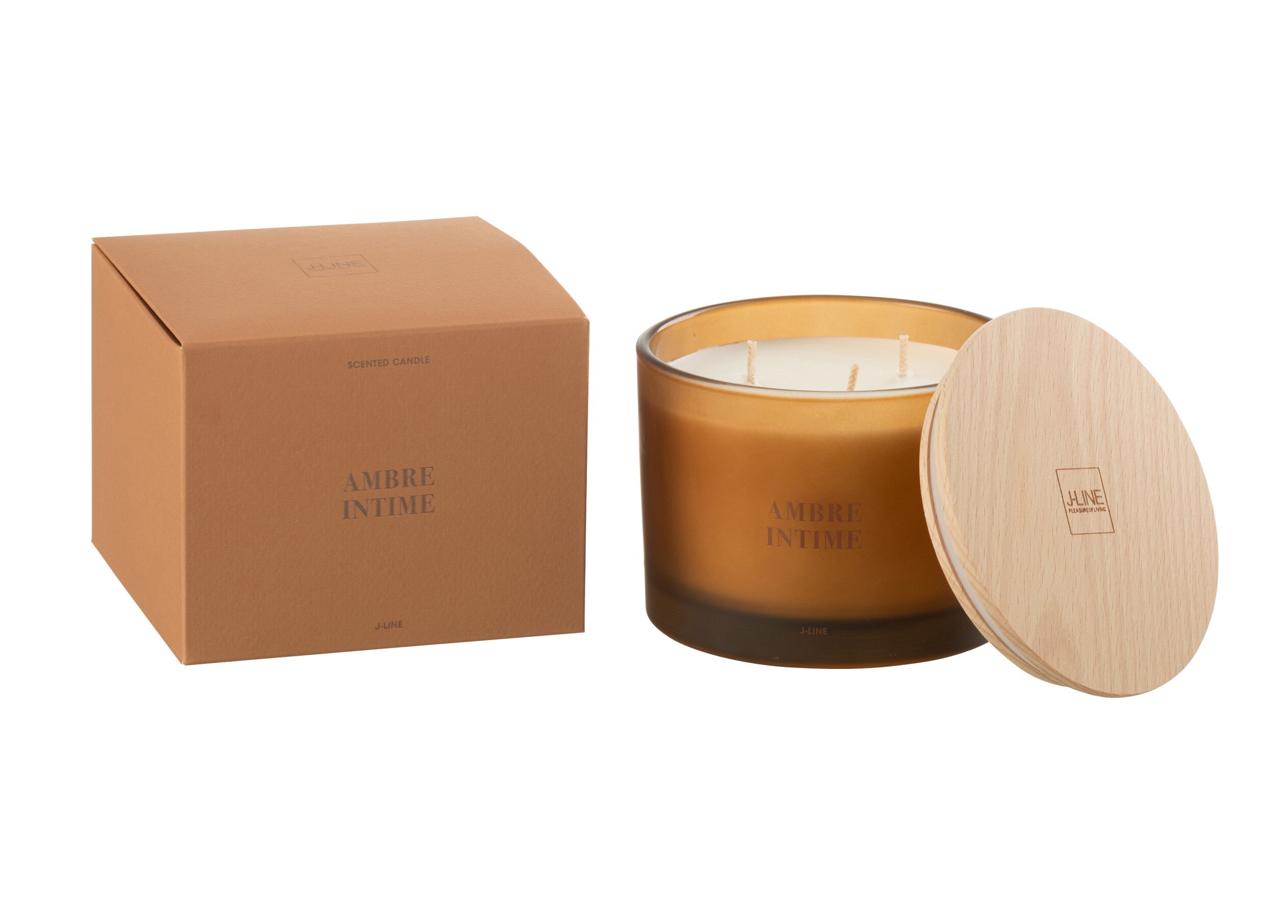 Geurkaars Ambre Intime Ø11 - Bougie parfumée Ambre Intime Ø11,5x10cm - verre/paraffine - orange