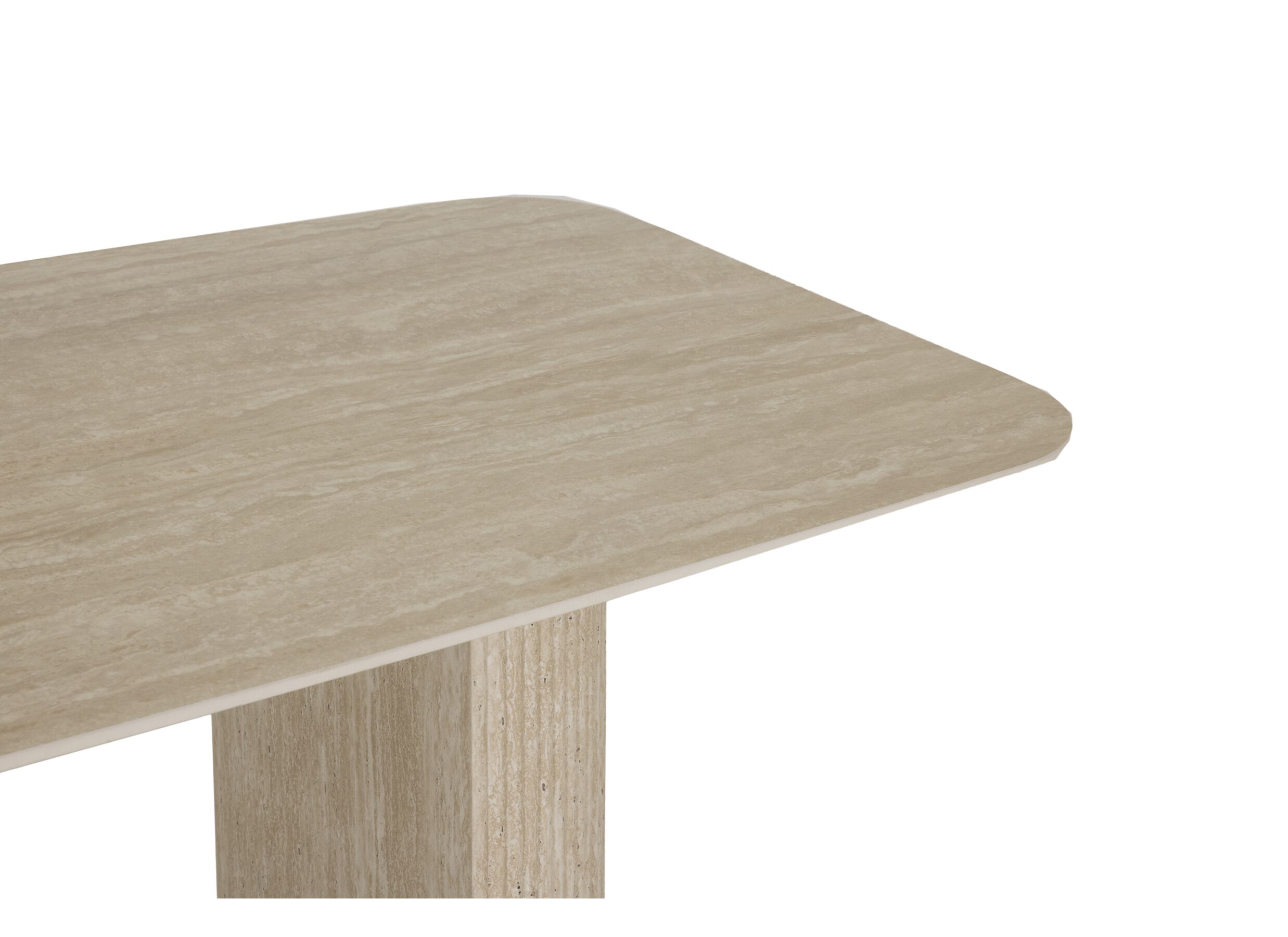 Detailfoto - Tafel 200x100cm - keramiek - beige travertin look