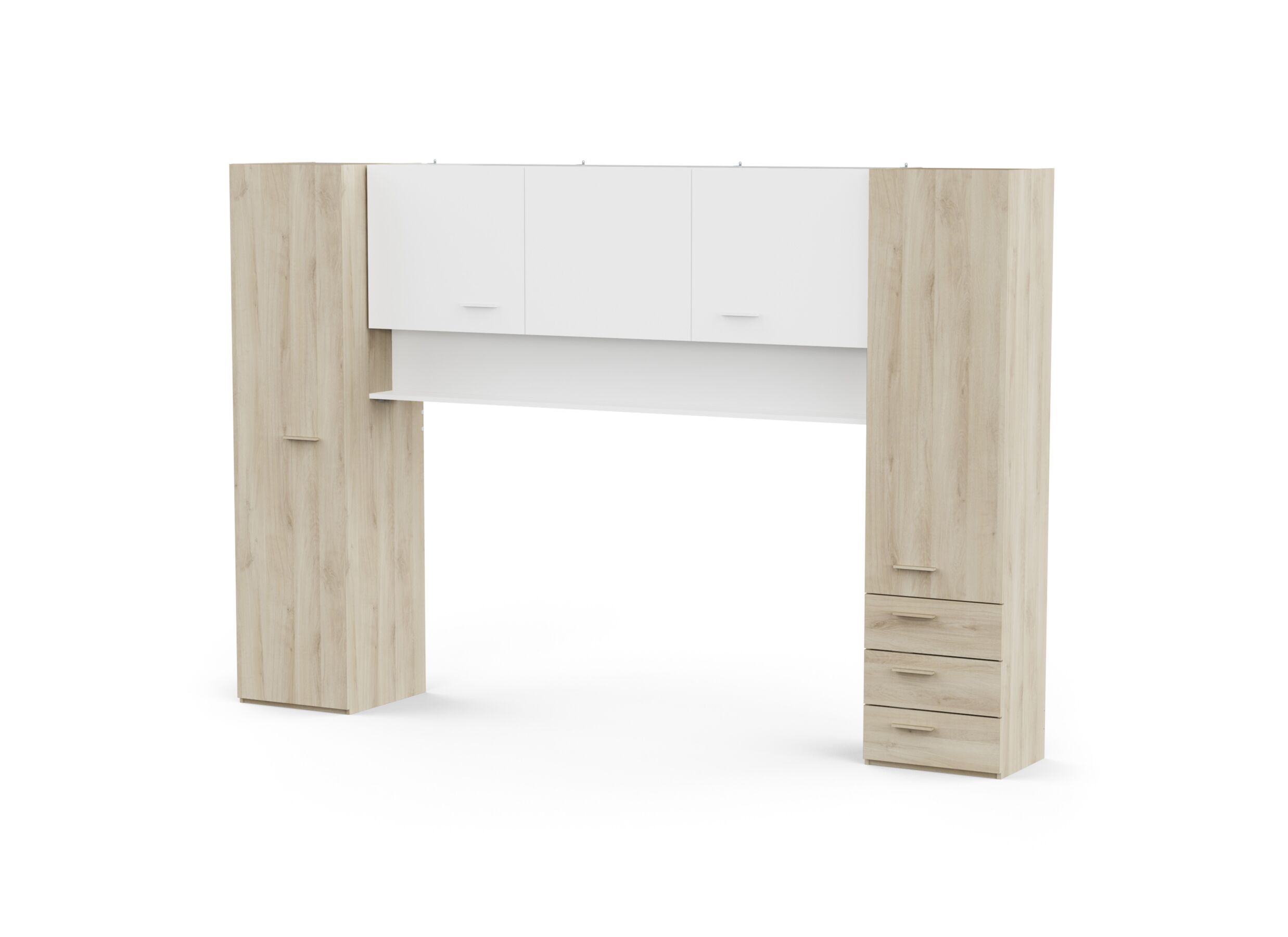 Overzichtsfoto - Hoofdbord Tidy 304x54x203 - decor - kronberg eik & wit