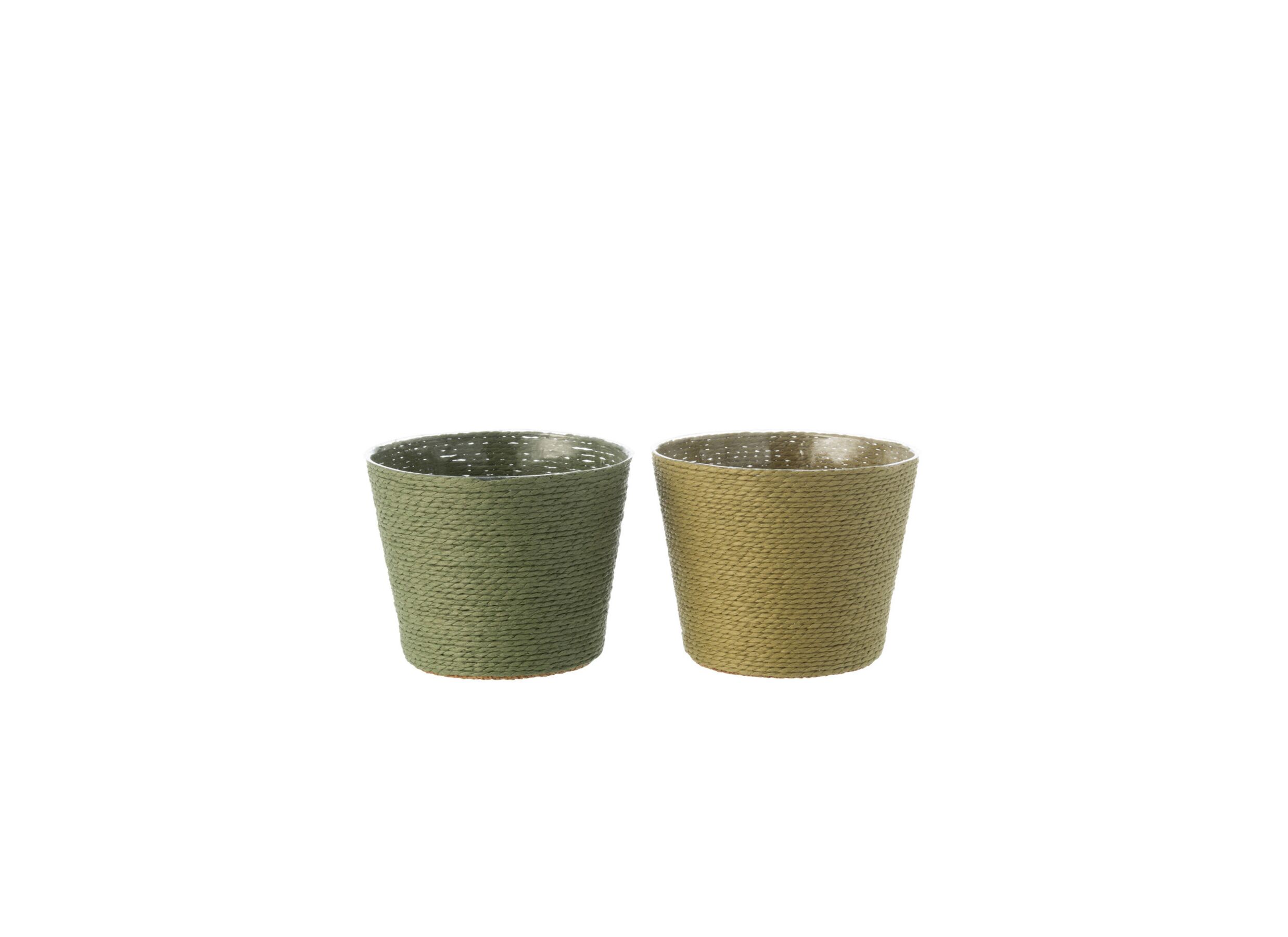 Plus Important - Cache-pot H11cm - plastique & papier - vert