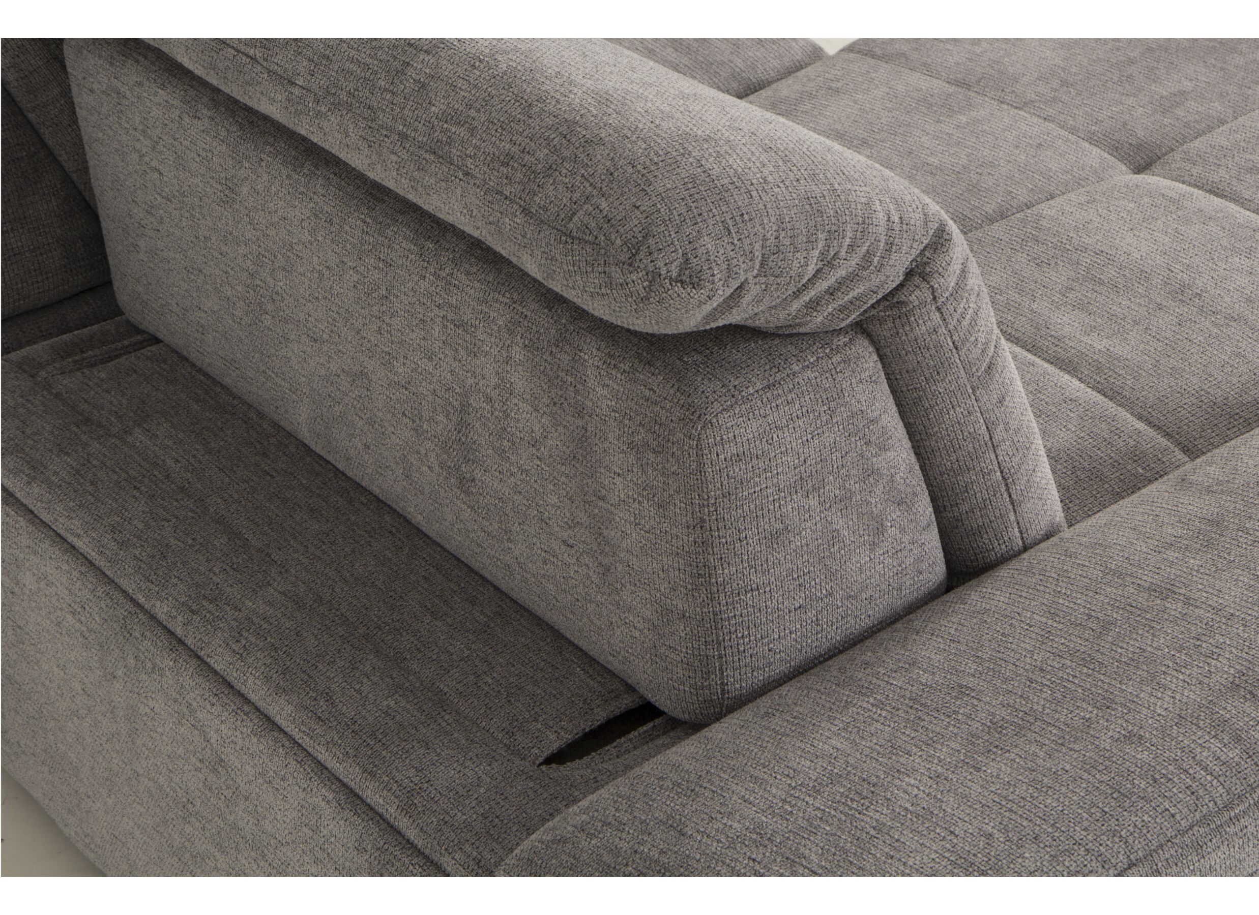 Canapé d'angle Artus 371x260m - tissu - gris