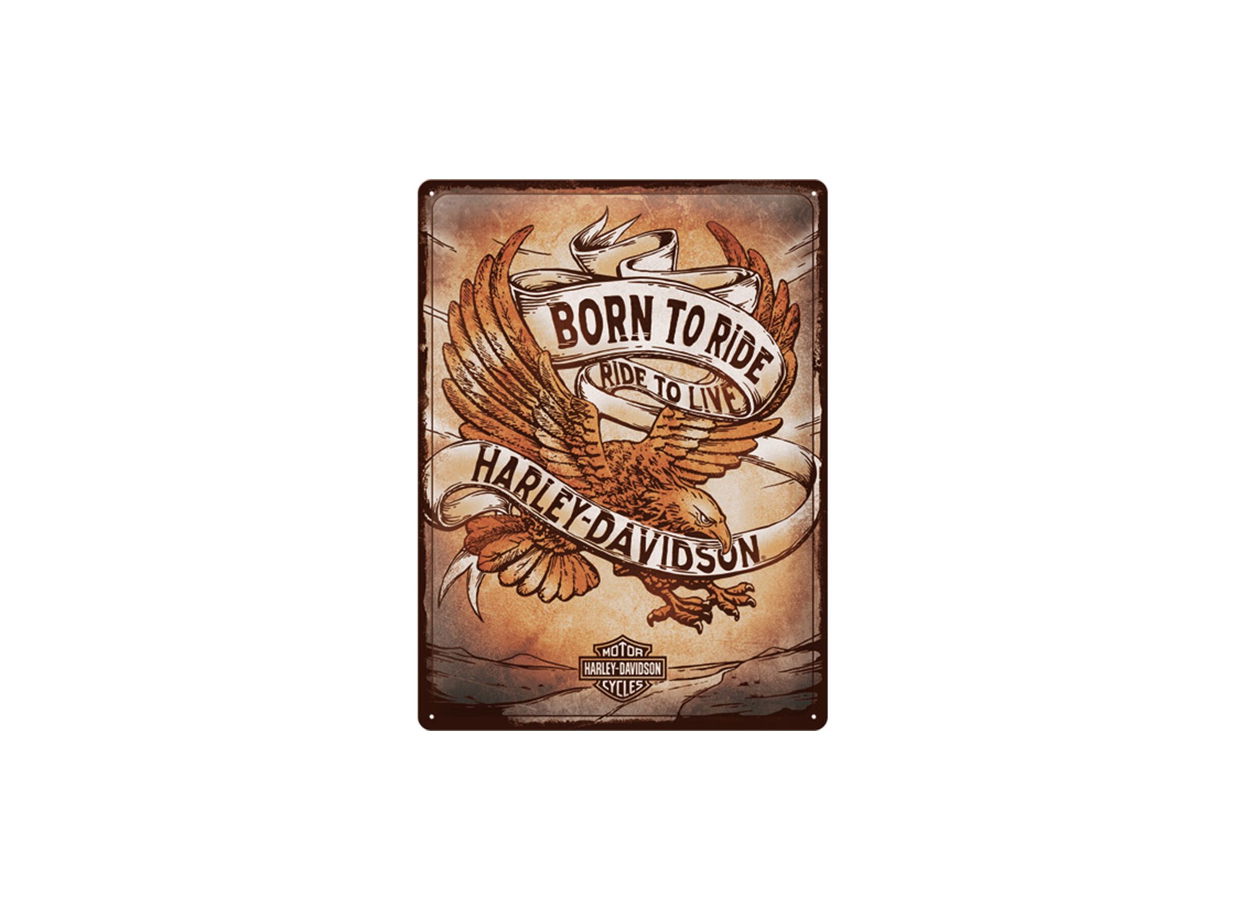 Plaque 30x40cm Harley Davidson - Plaque Harley Davidson 40x30cm - métal - multicolore