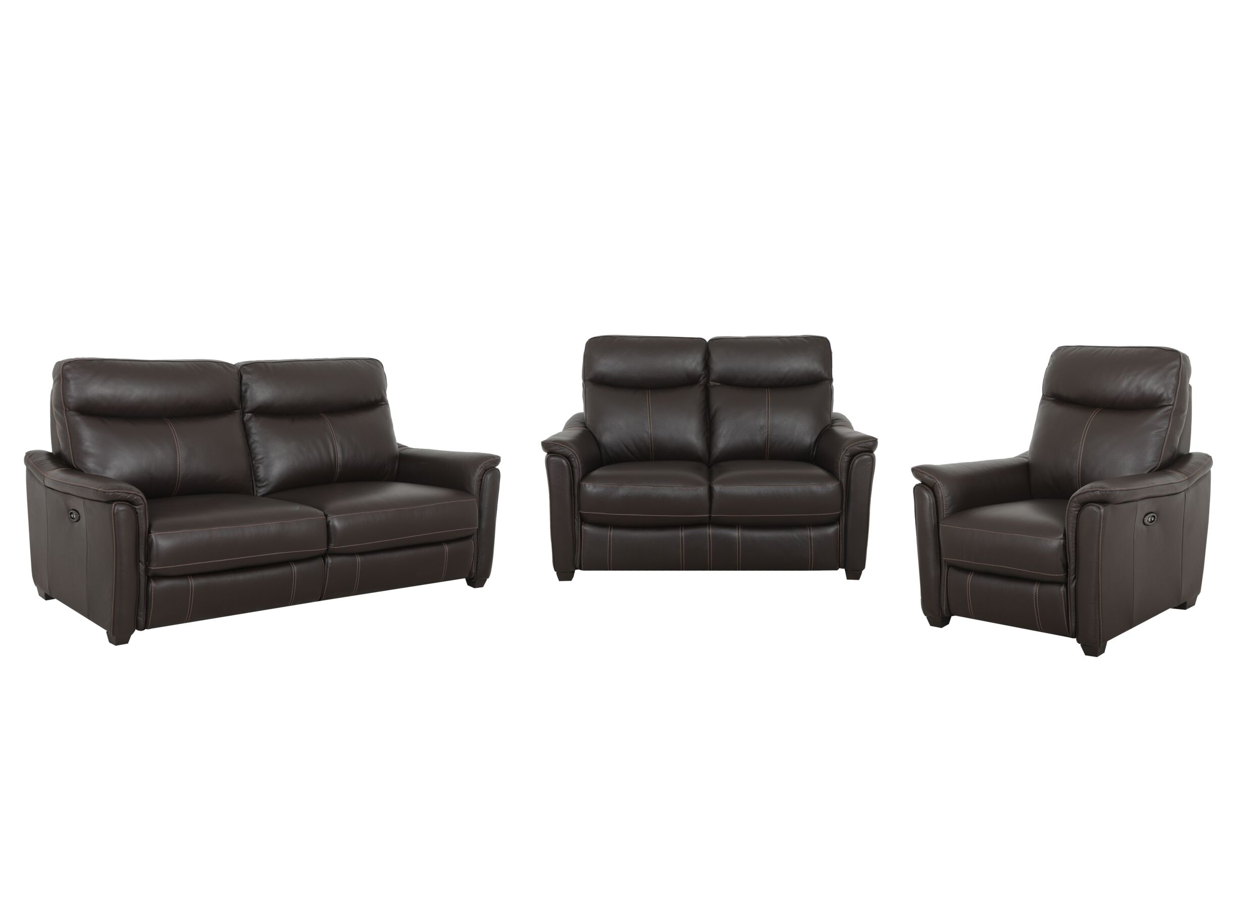 Zetel Wise 2 - Zetel Wise 2,5+2+1-zit - leder - walnut elektrisch