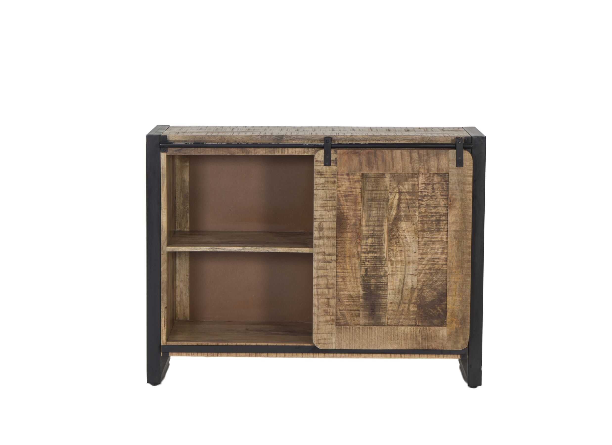 Commode Woodstock 120x45x90cm - mango massief - naturel/zwart