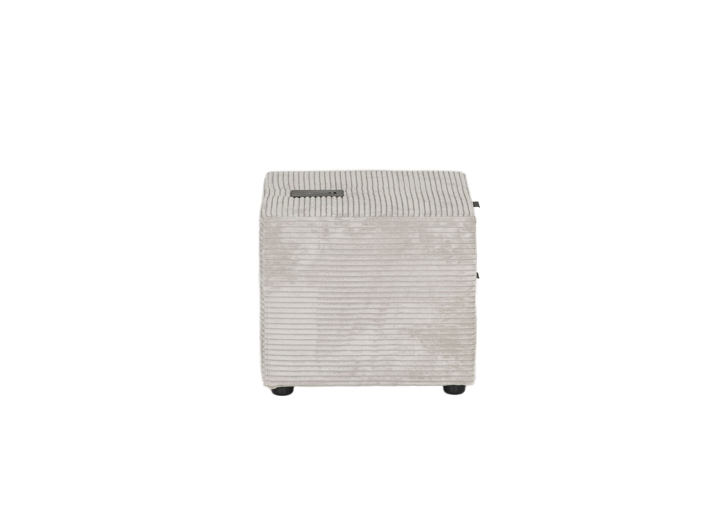 Aperçu - Table de chevet Lara 44x44x39cm - polyester - gris clair