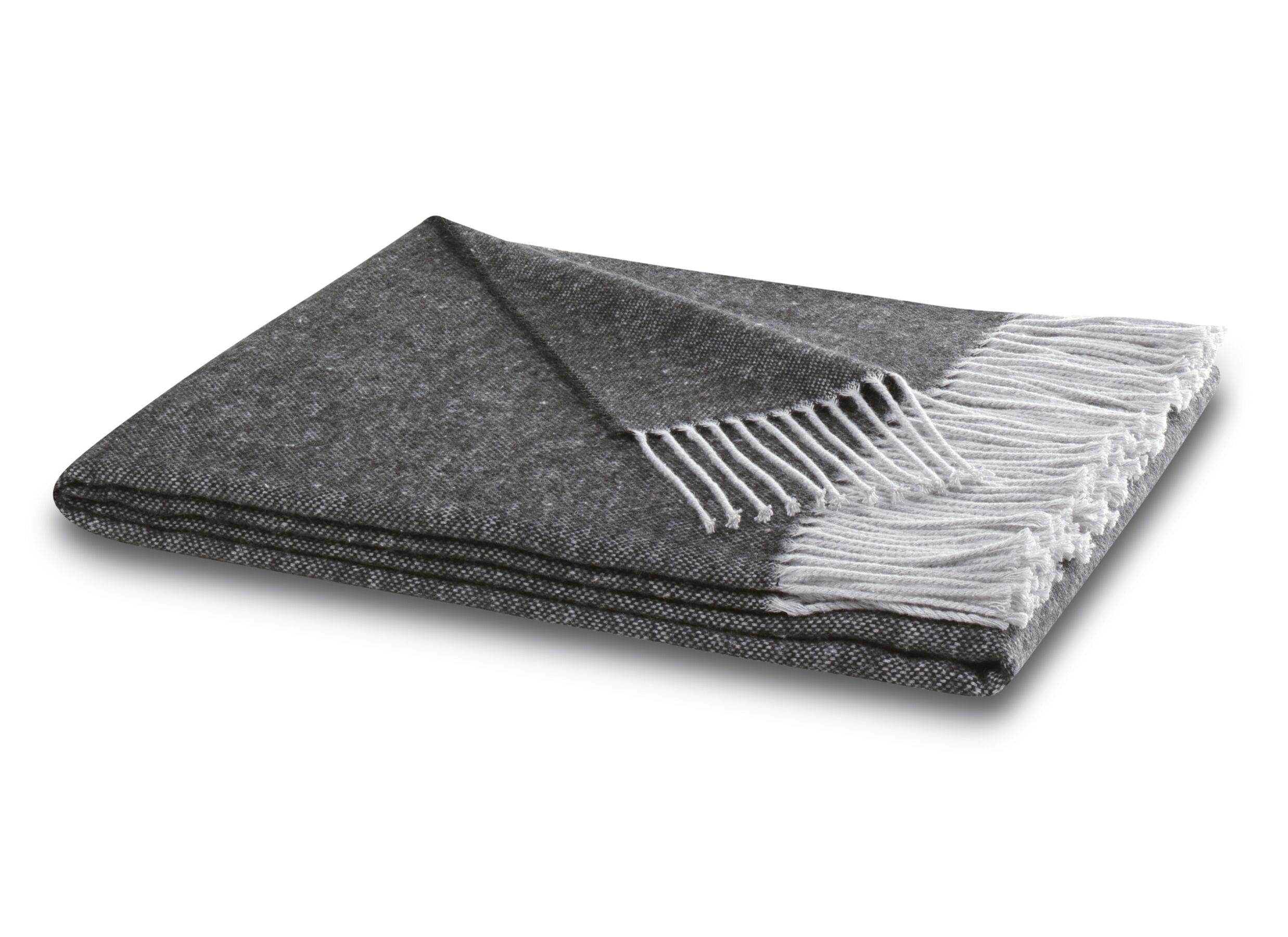 Plaid 130x170cm - polyester & katoen - antraciet - Plaid 130x170cm - polyester & coton - anthracite