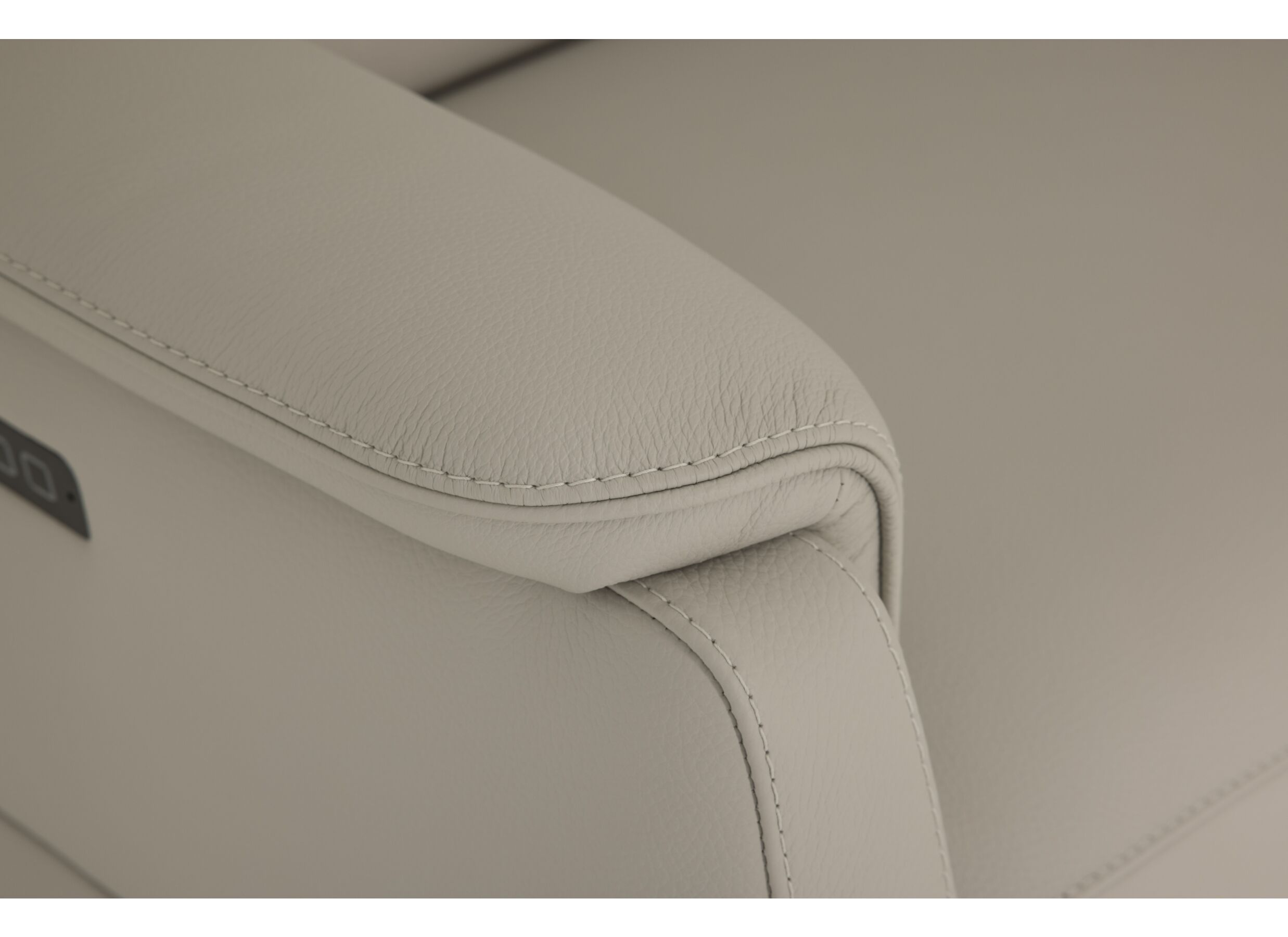 Detailfoto - Zetel Malorix 3+2+1-zit - leder - beige met relax