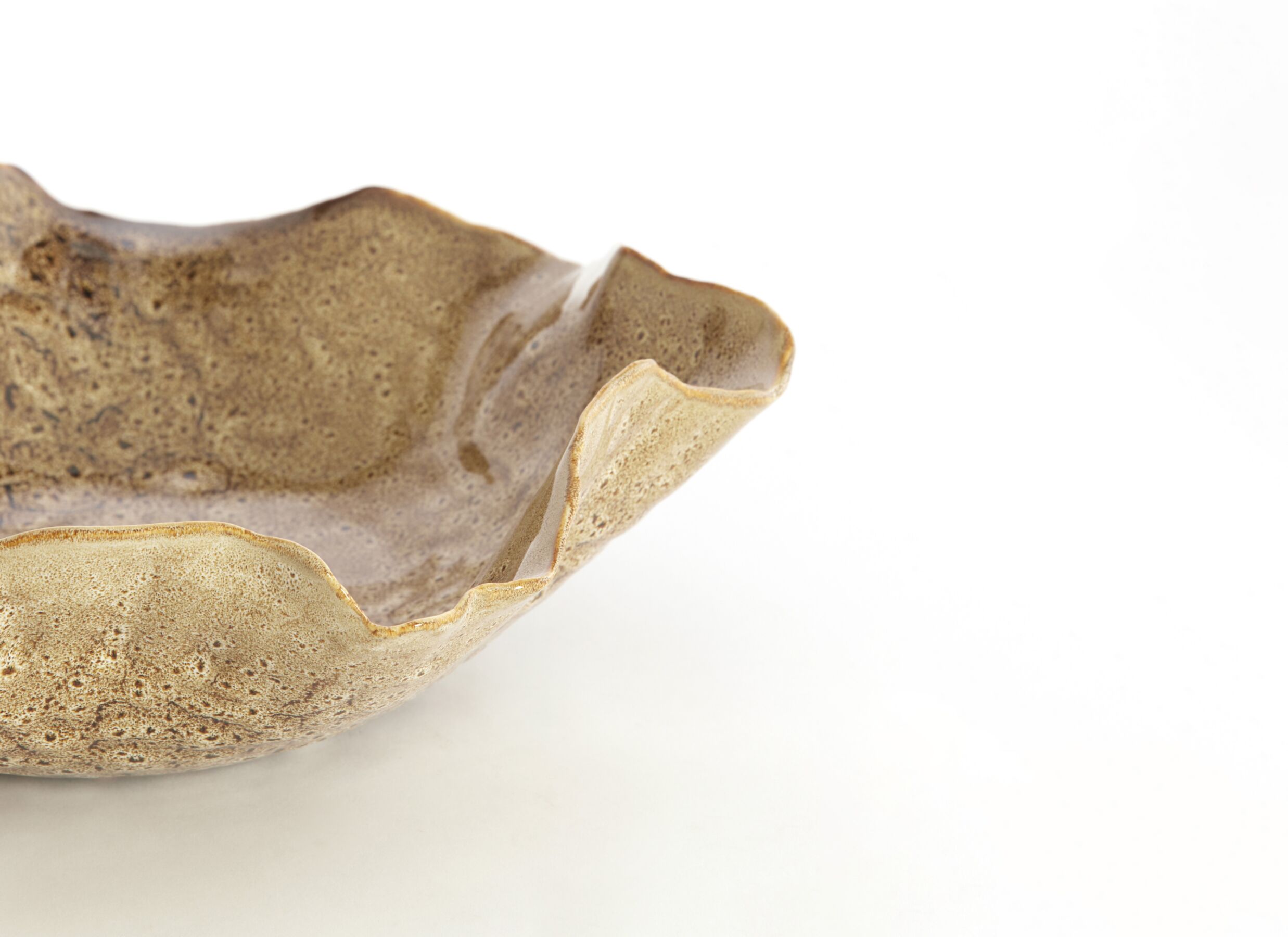 Detail - Plat Banda 34x31x11cm - céramique - marron