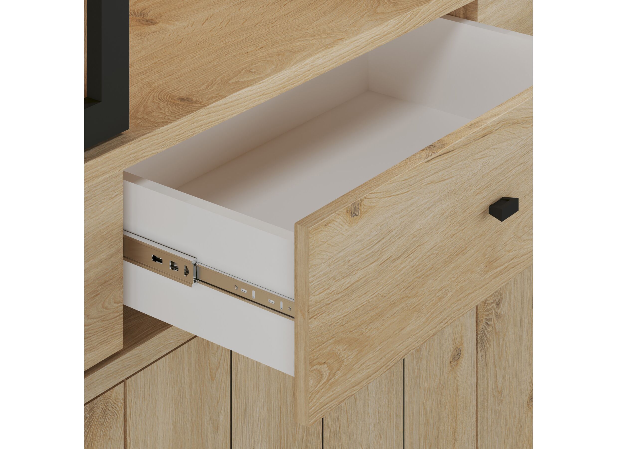 Detailfoto - Vitrinekast Valencia 240cm - melamine - lichte eik