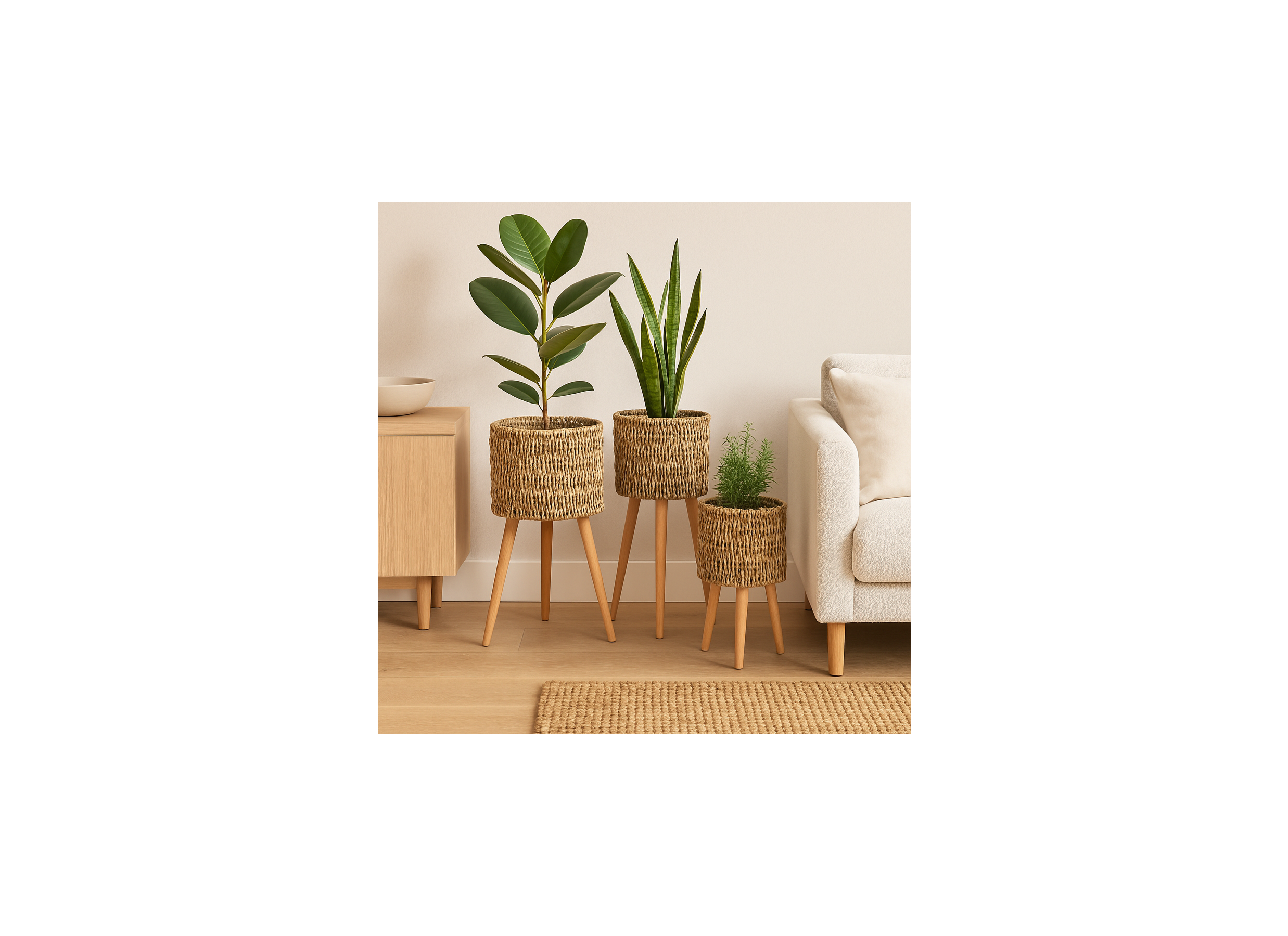 Support des plantes Reva lot de 3 - herbier marin - naturel