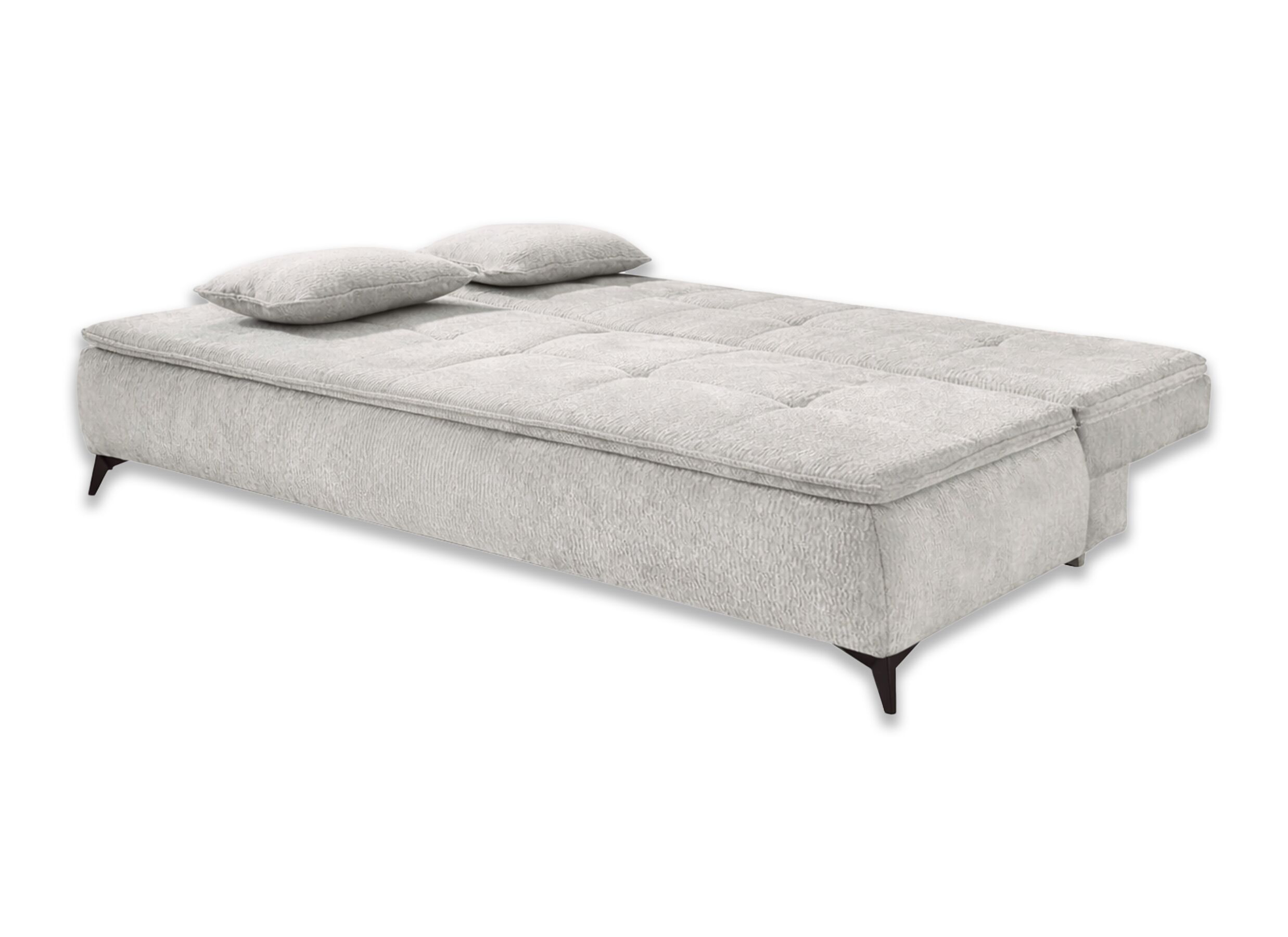 Aperçu - Canapé-lit Leandro 2 personnes - tissu - gris clair
