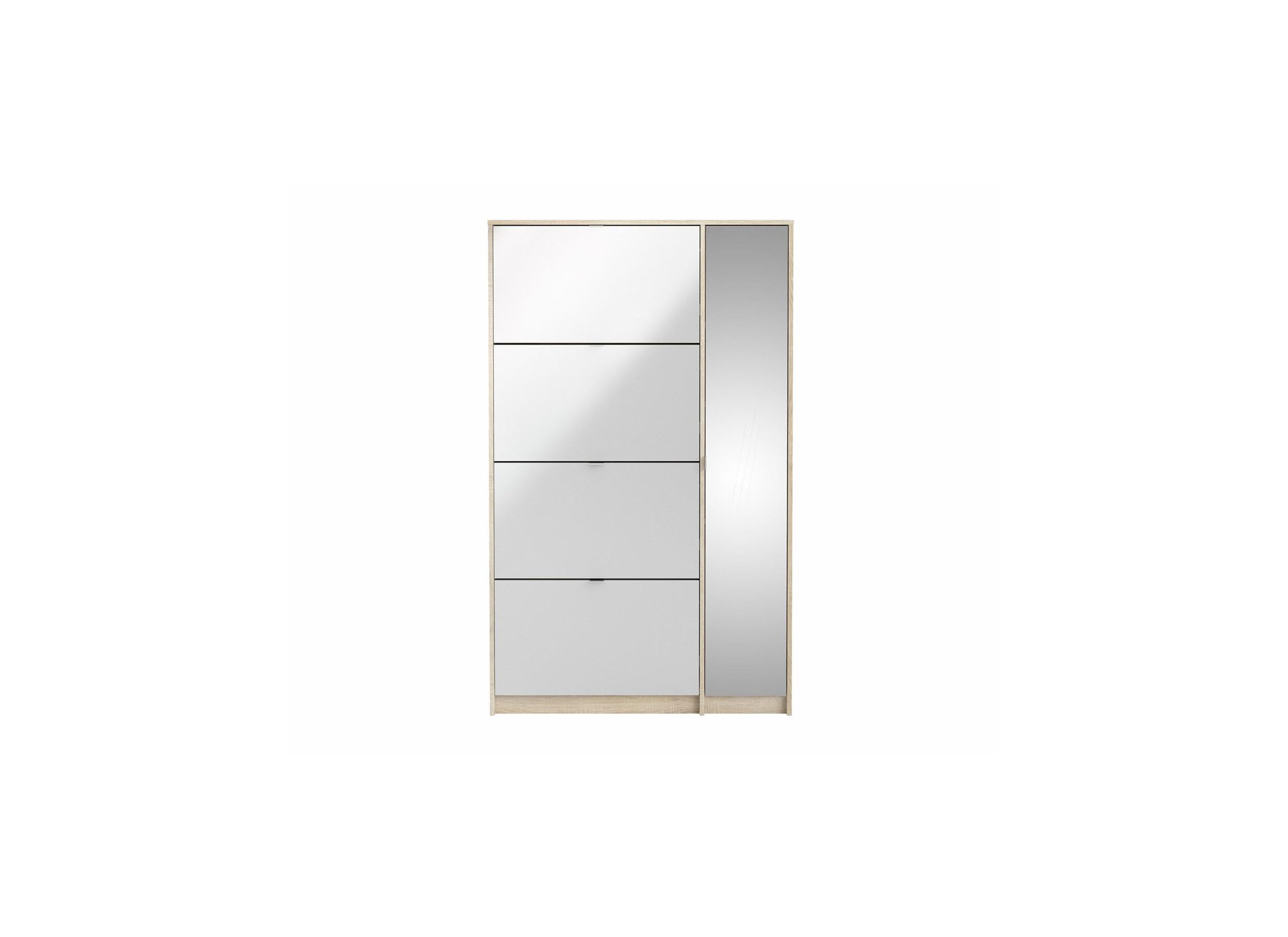 Armoire à chaussures Shoes 99x24x162cm - décor - chêne & blanc laqué