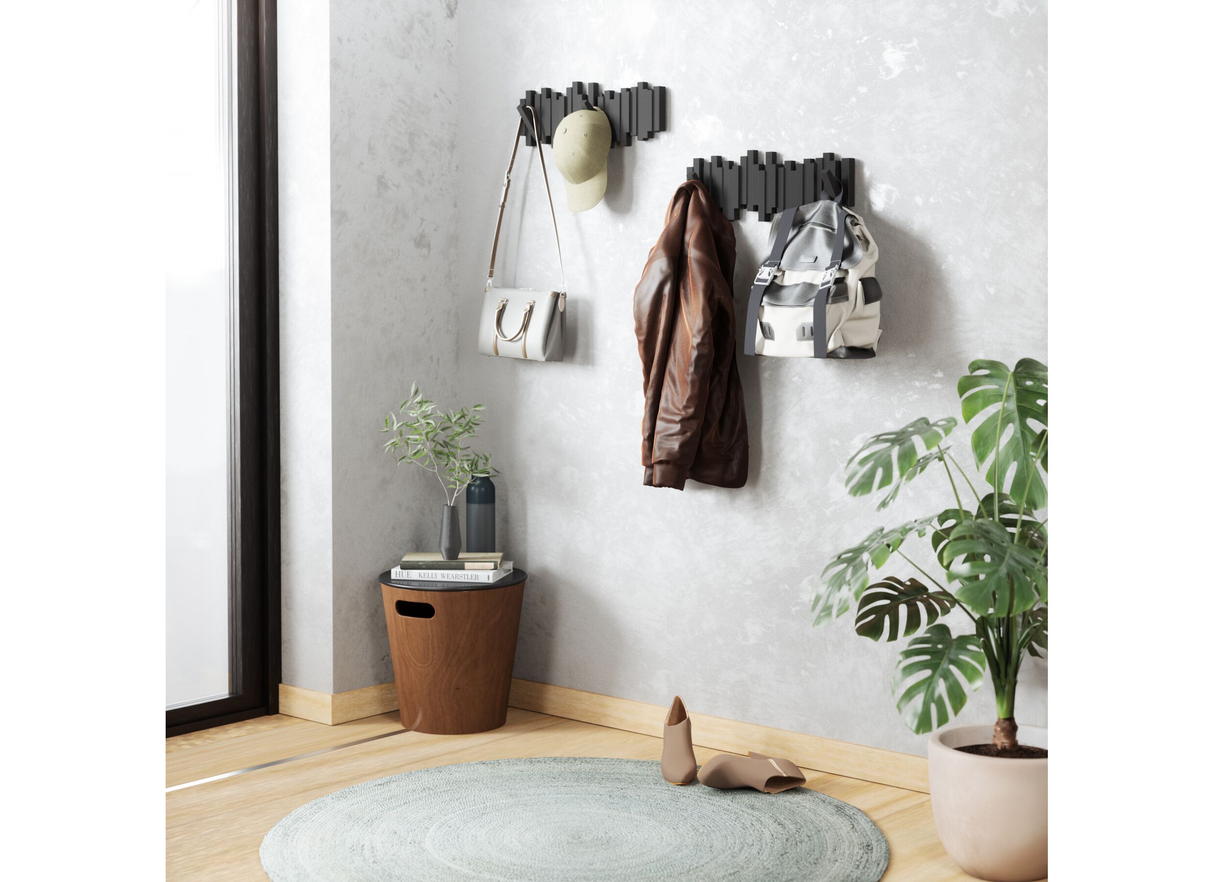 Sfeerfoto - Kapstok Sticks Multi Hook 48,6cm - zwart