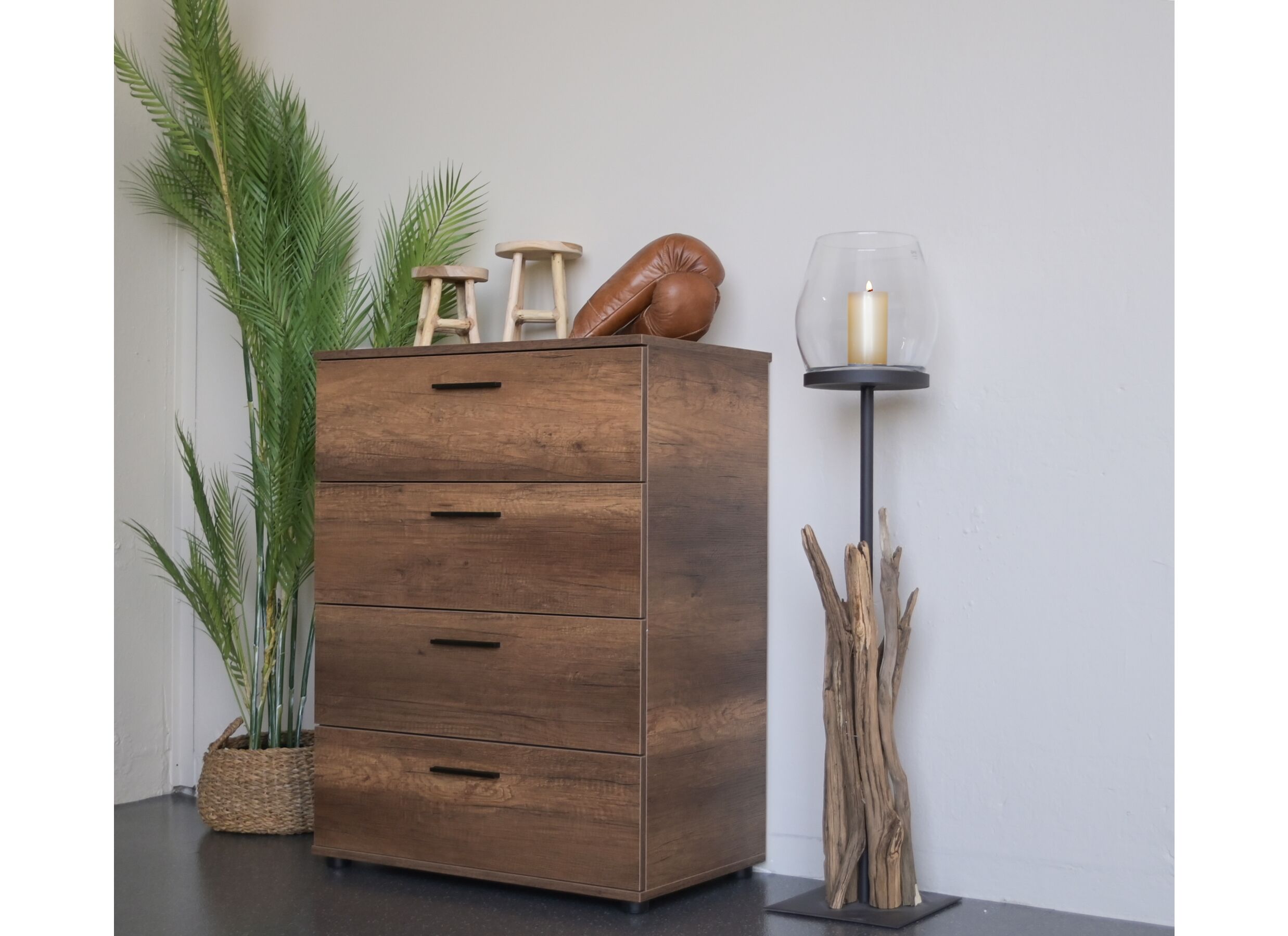 Foto ambiance - Commode Komodo 73x44x96cm - mélamine - noyer