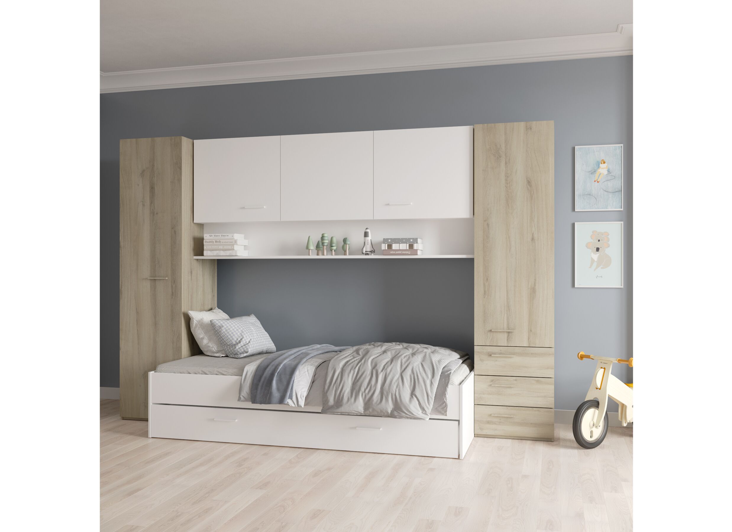 Sfeerfoto - Bedlade Tidy 90x190cm - decor - wit