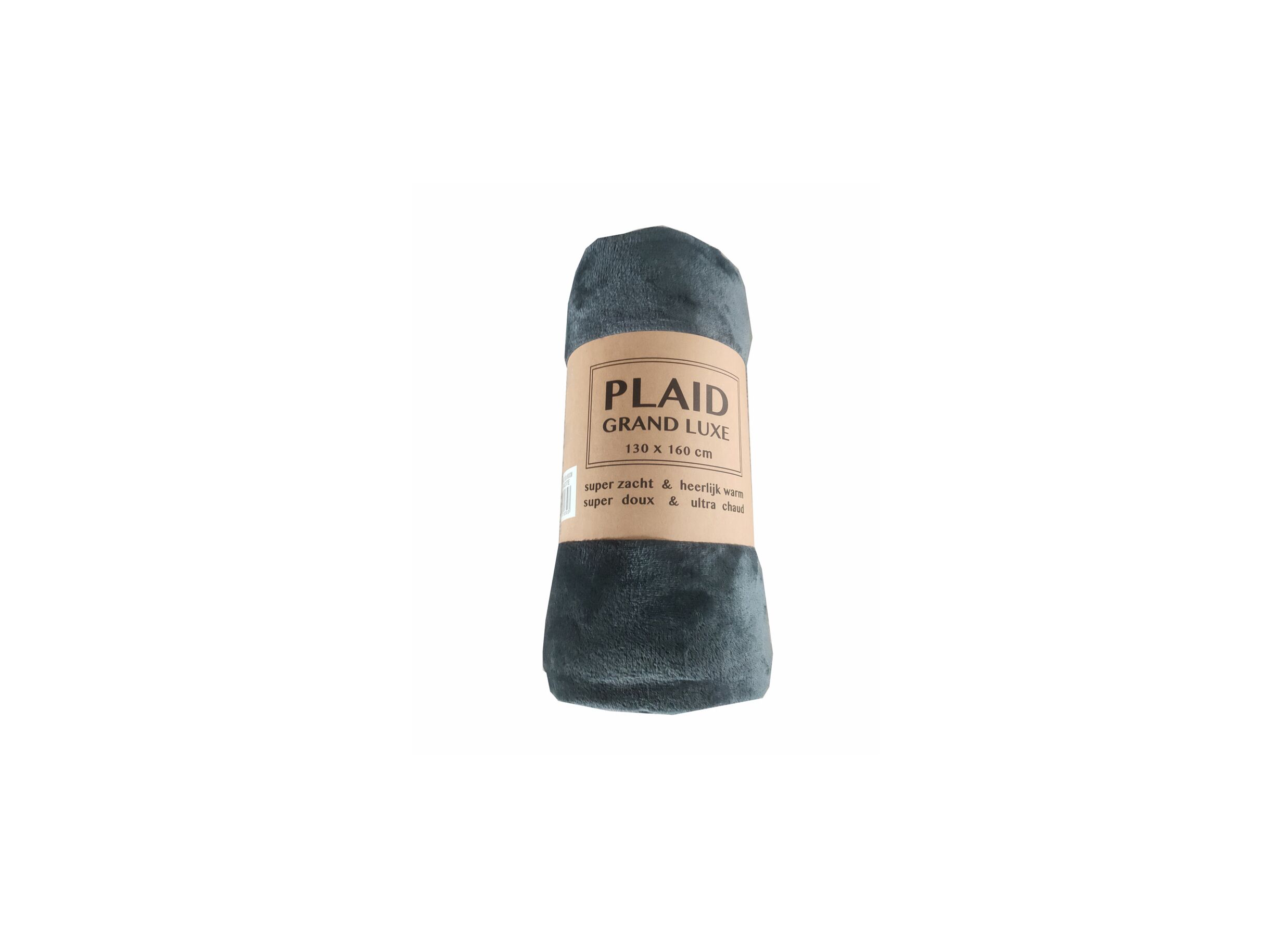 Plaid 130x160cm microvezel antraciet - Plaid 130x160cm microfibre anthracite