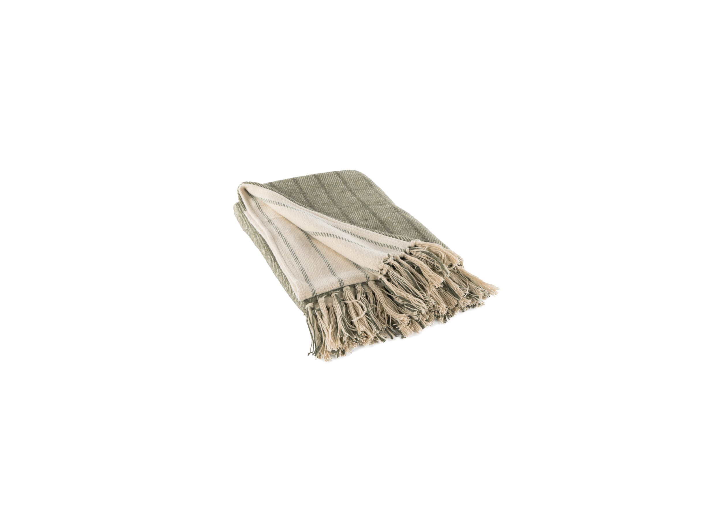 Plaid Alma 160x130cm - katoen & polyestervezel - groen - Plaid Alma 160x130cm - coton & fibre de polyester - vert