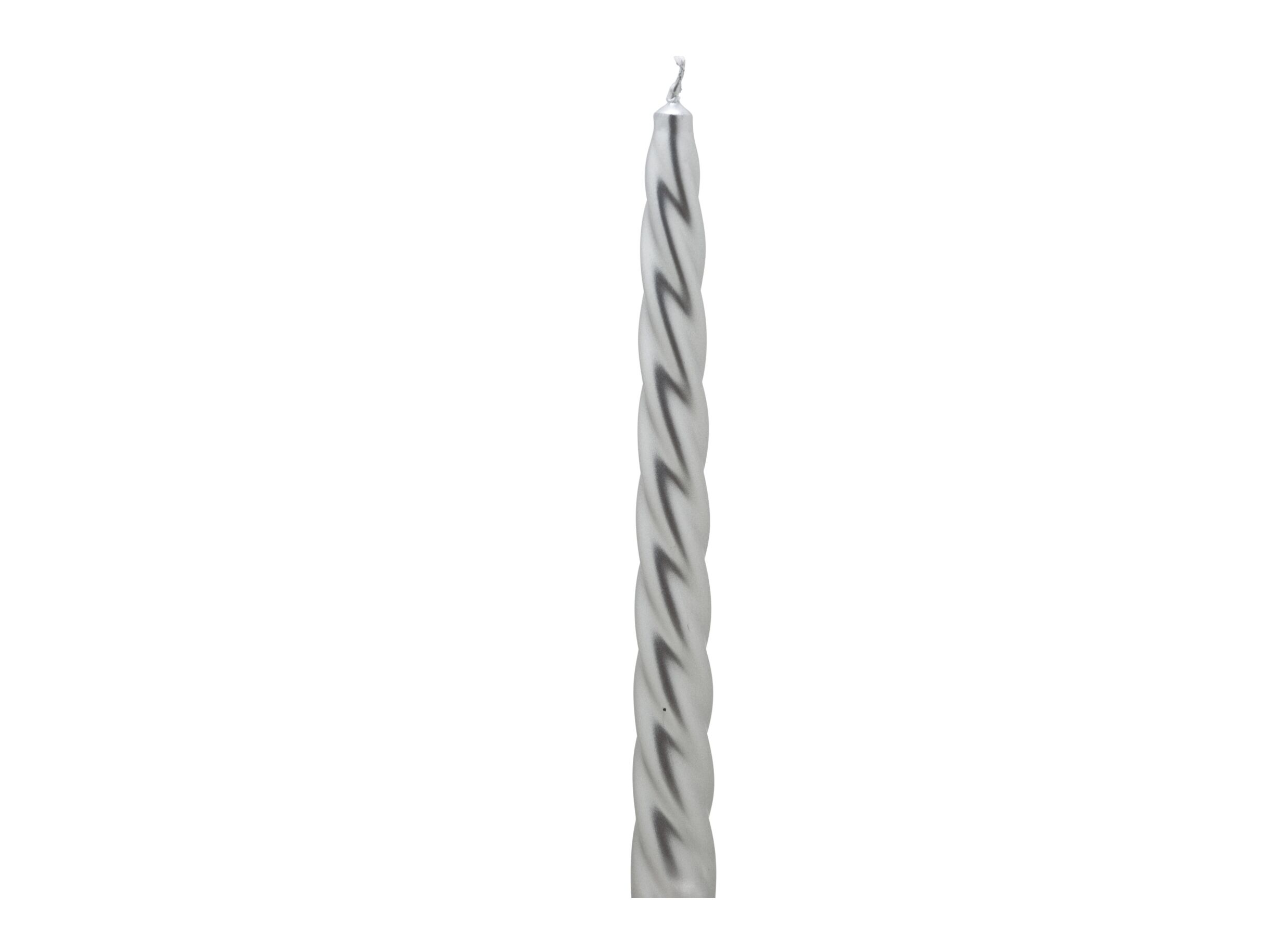 Bougie Torsadee argent lot de 4 - Bougie Torsadee argent lot de 4