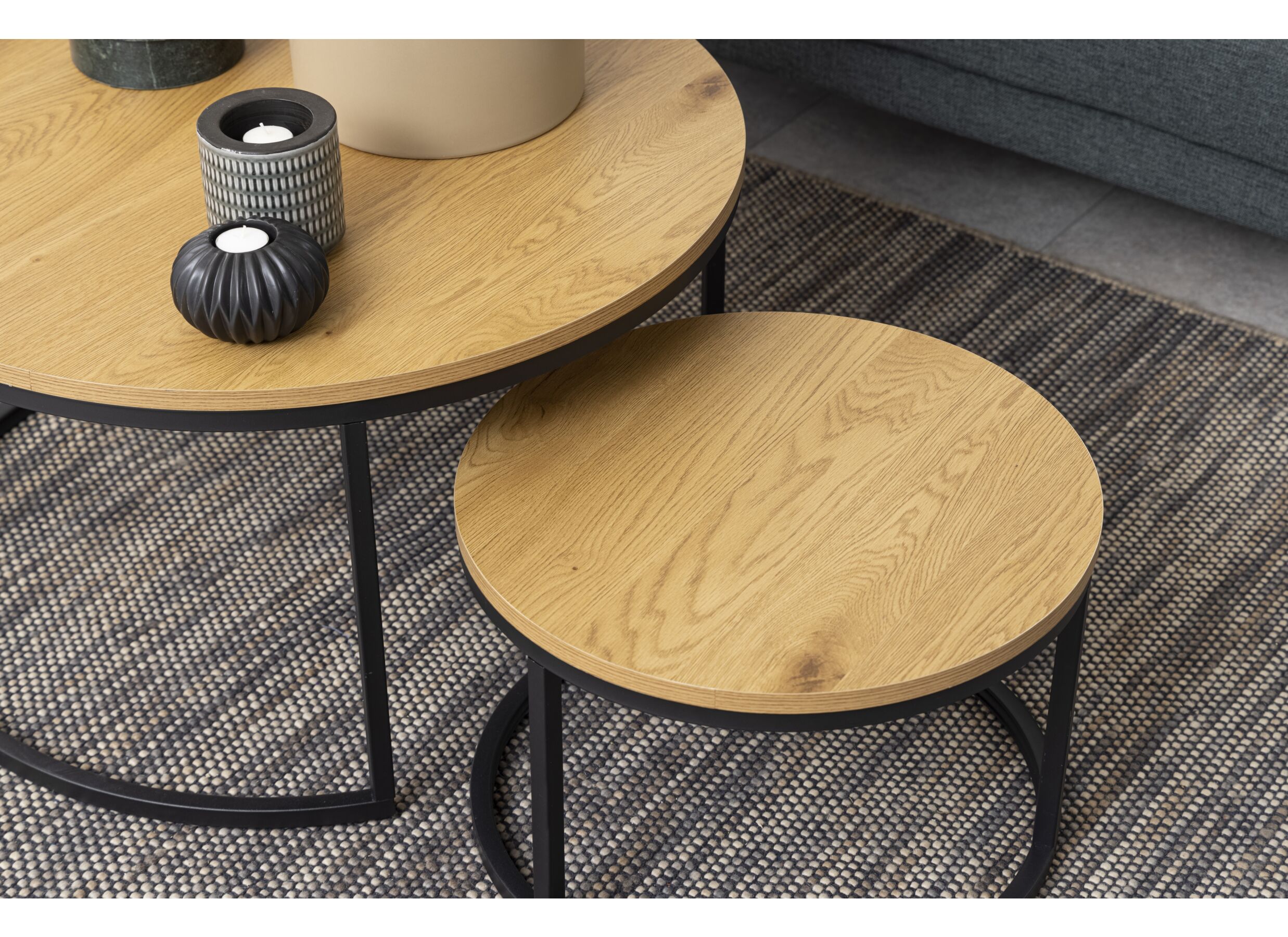 Bijzettafel Ø80cm set van 2