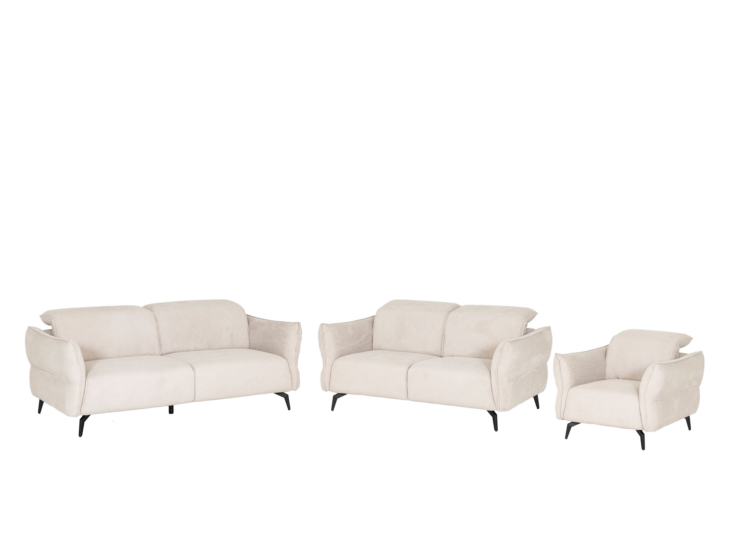 Setfoto - Zetel Lando 1-zit - stof - off white