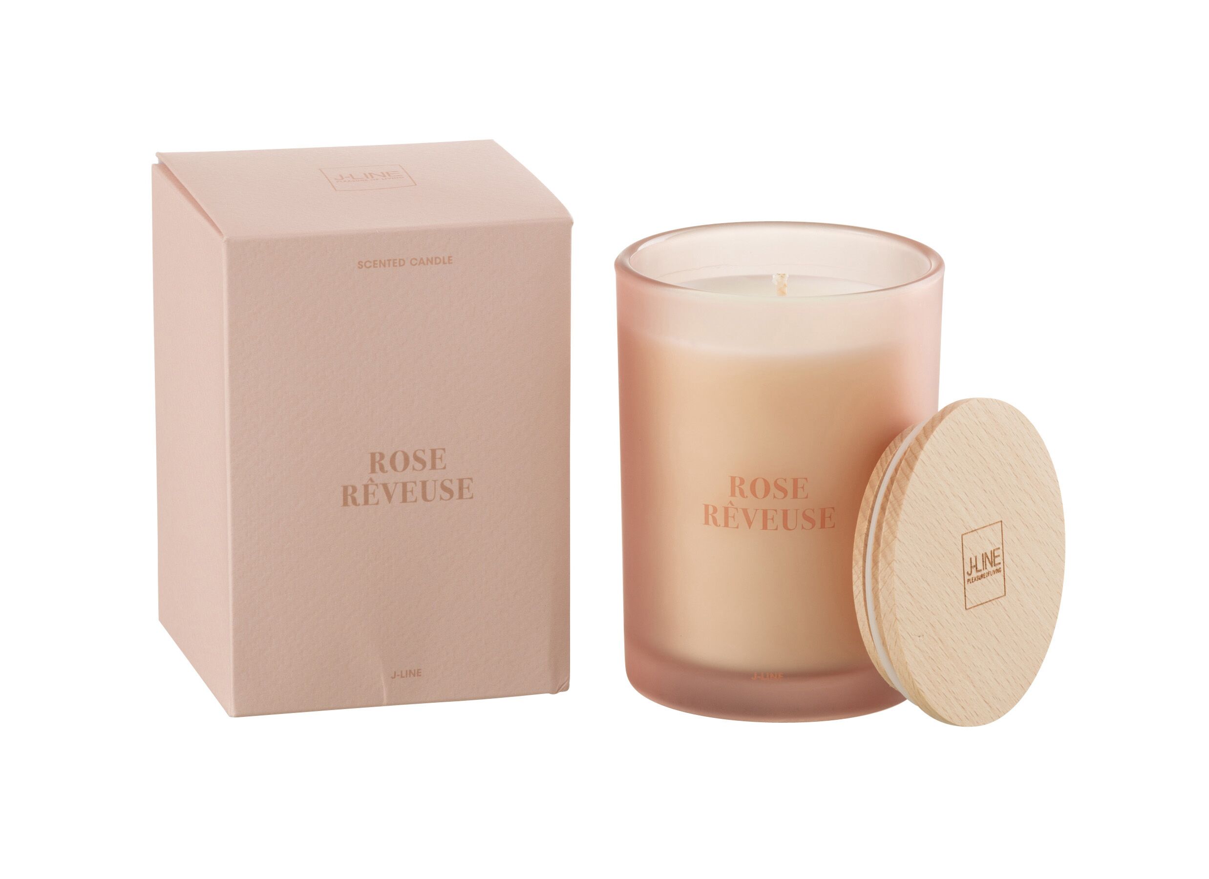 Plus Important - Bougie parfumée Rose Reveuse Ø8,5x12,5cm - verre/paraffine - rose