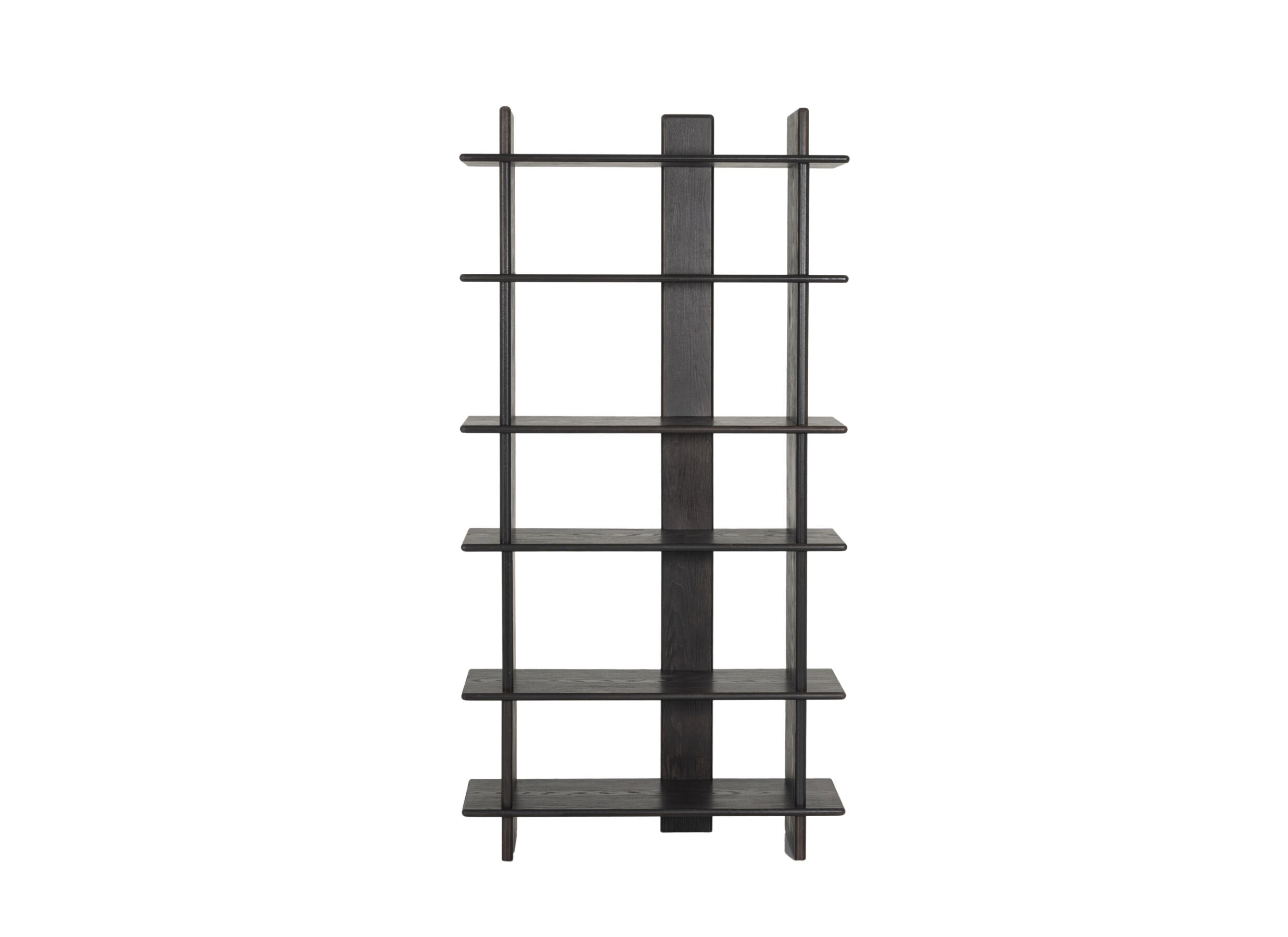 Aperçu - Étagère Swerve 98x35x192cm - rubberwood & décor - marron