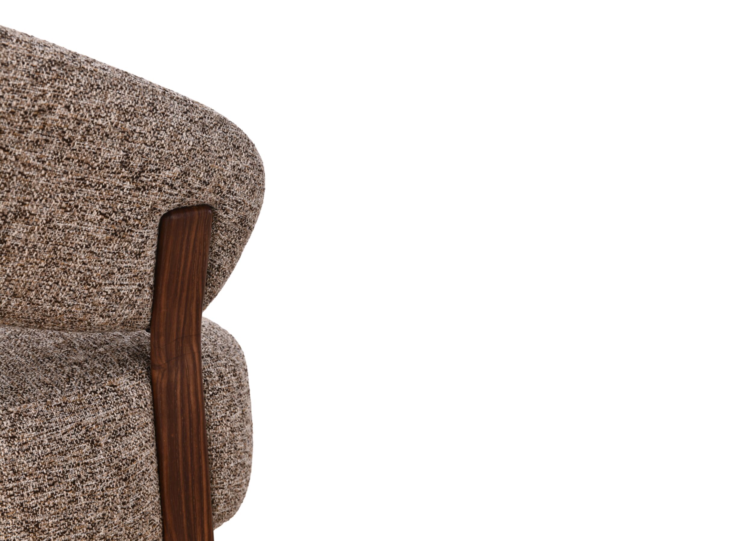 Detail - Fauteuil Embo 72x78x76cm - stof & metaal - walnoot