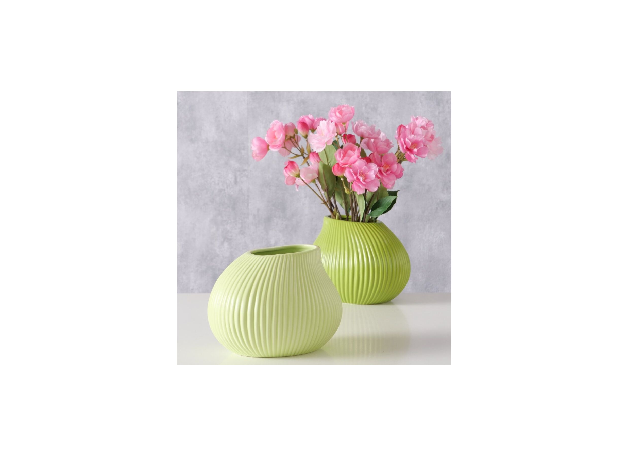 Foto ambiance - Vase Porty H14cm - céramique - vert mat