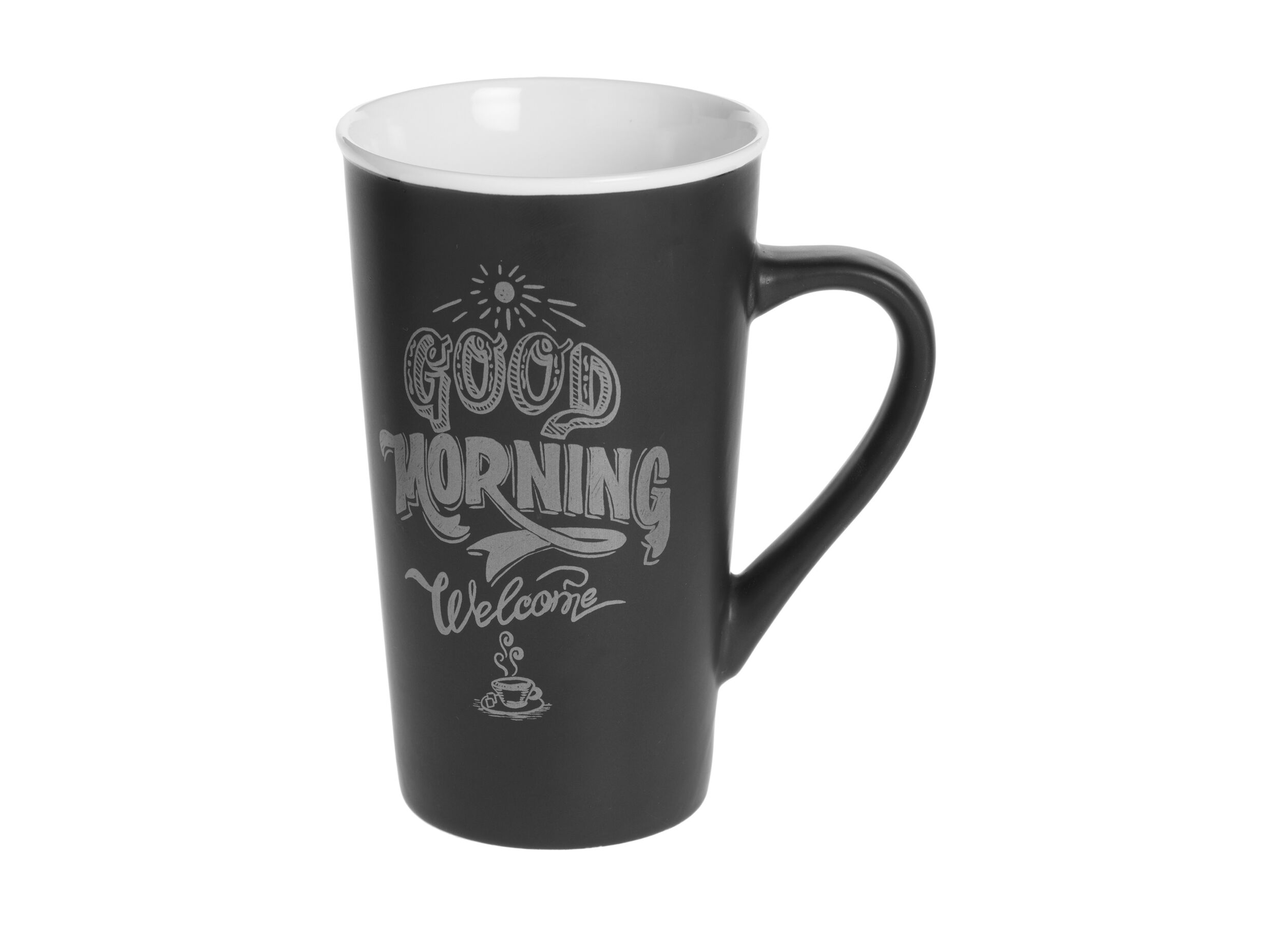Overzichtsfoto - Mok Hot drink 50cl Ø9,1x15cm - porselein - zwart/beige