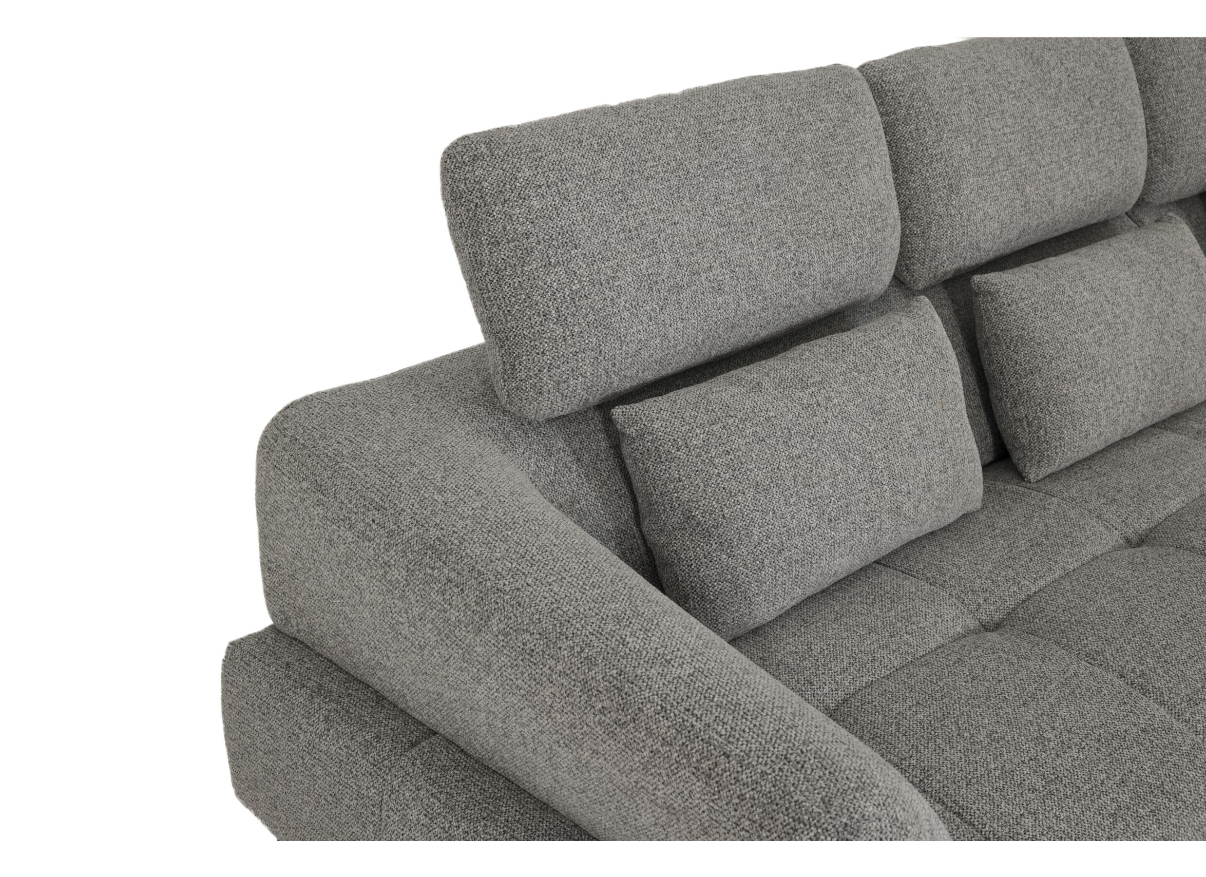 Detail - Canapé d'angle Hedda 283x188cm - tissu - gris foncé