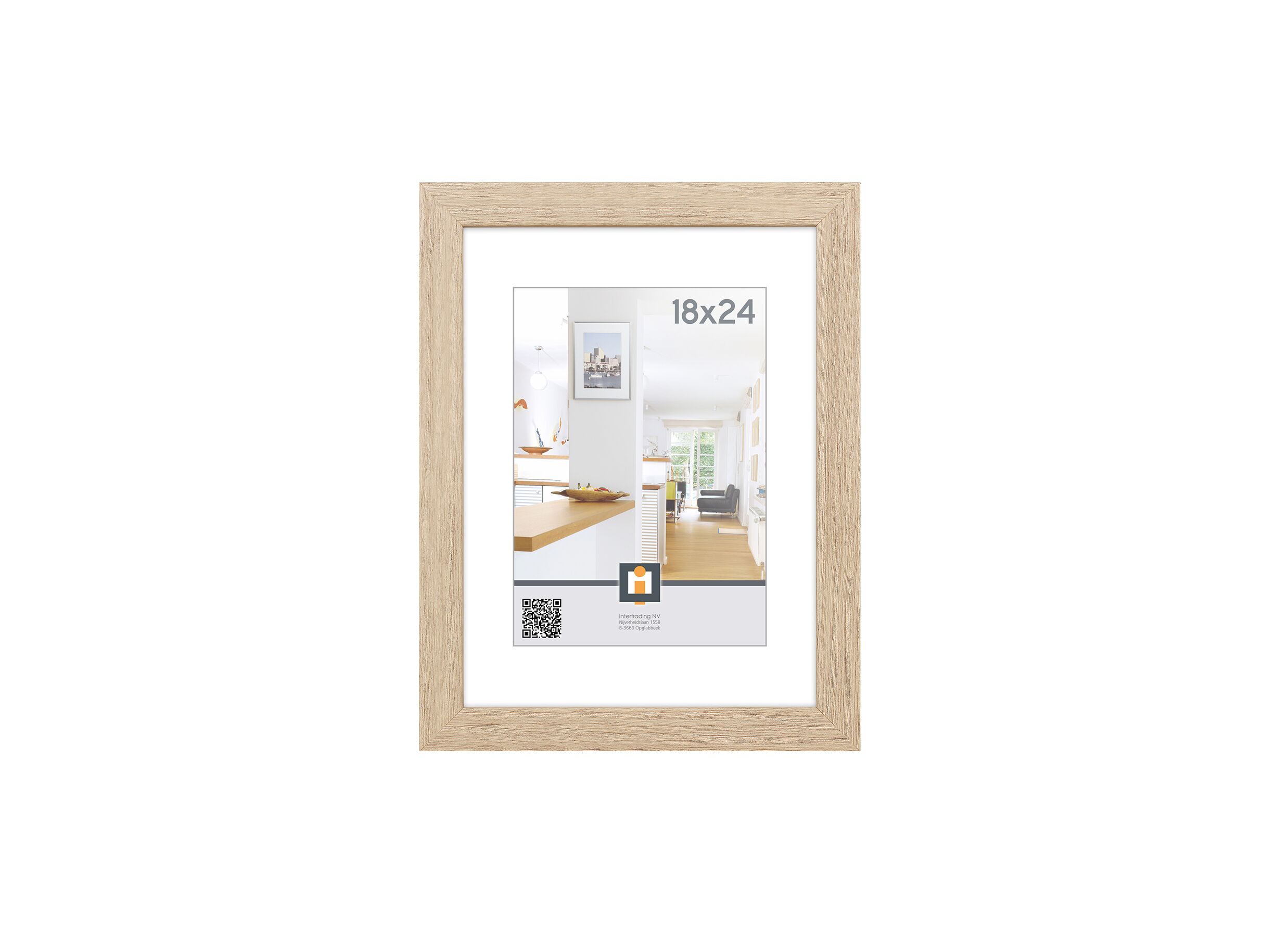 Fotokader Livorno 24x18cm - hout & glas - grijs